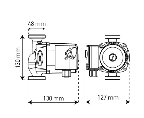 Насос циркуляционный  GRS 25/4-130  KOER  без гаек - миниатюра №2