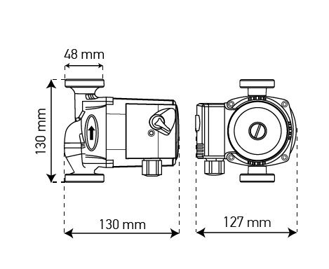 Насос циркуляционный  GRS 25/6-130  KOER  без гаек - миниатюра №2