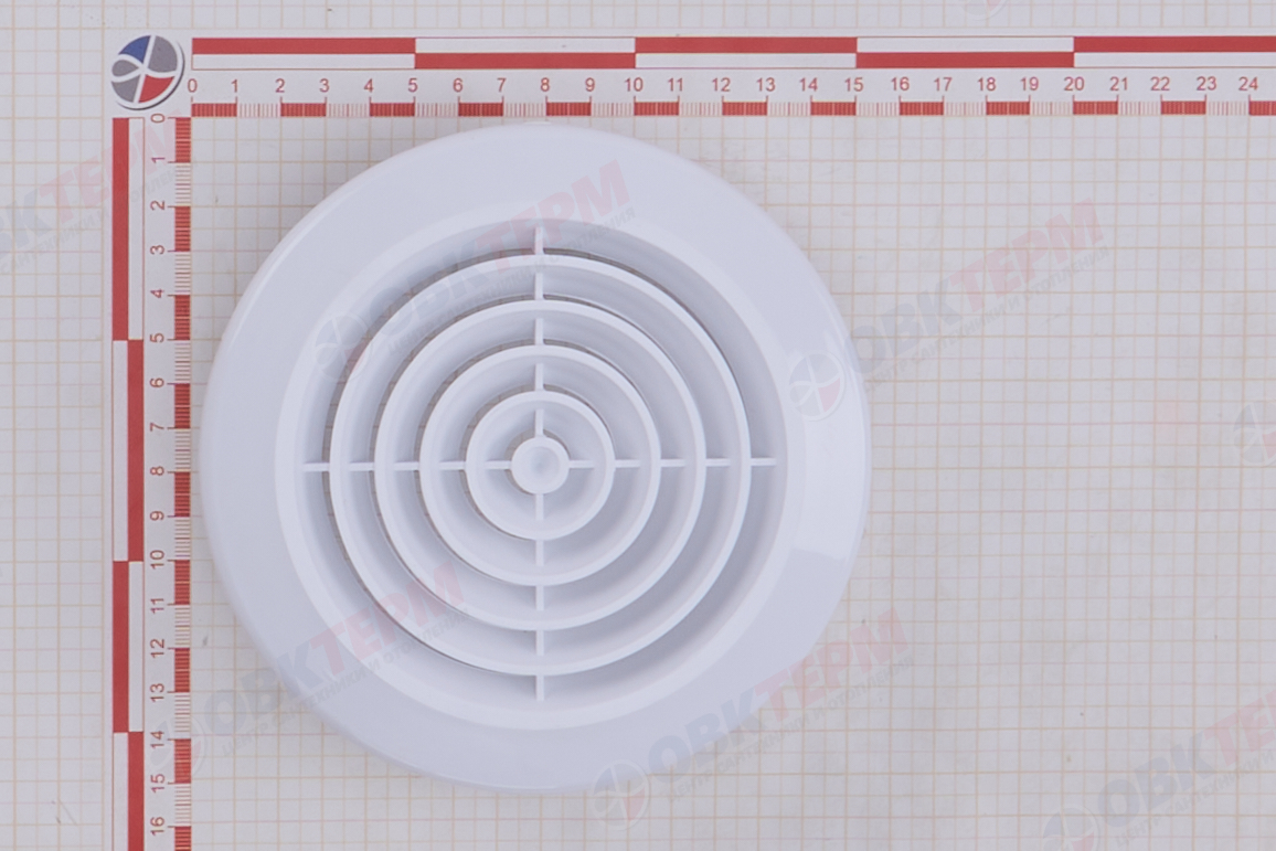 Решетка вентиляционная круглая ПКС d145, с фланцем d100 (70шт/уп) Эвент - миниатюра №6