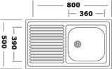 VLADIX  Мойка НАКЛАДНАЯ 50*80R*0,40мм   БЕЗ СИФОНА (15шт/уп.) - Изображение №2