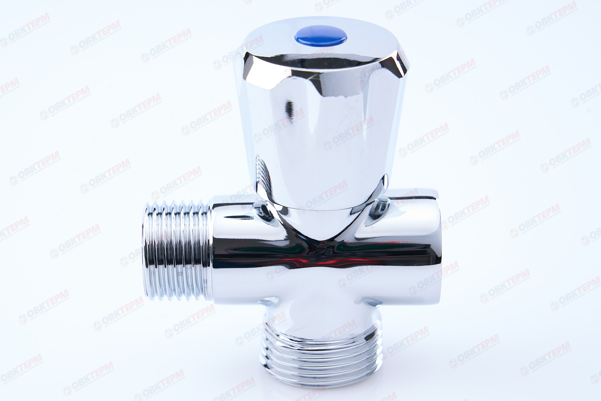Кран  проходной для стир.машины   TIM   1/2" - 3/4" - 1/2", хром.  вентельный - Изображение №4