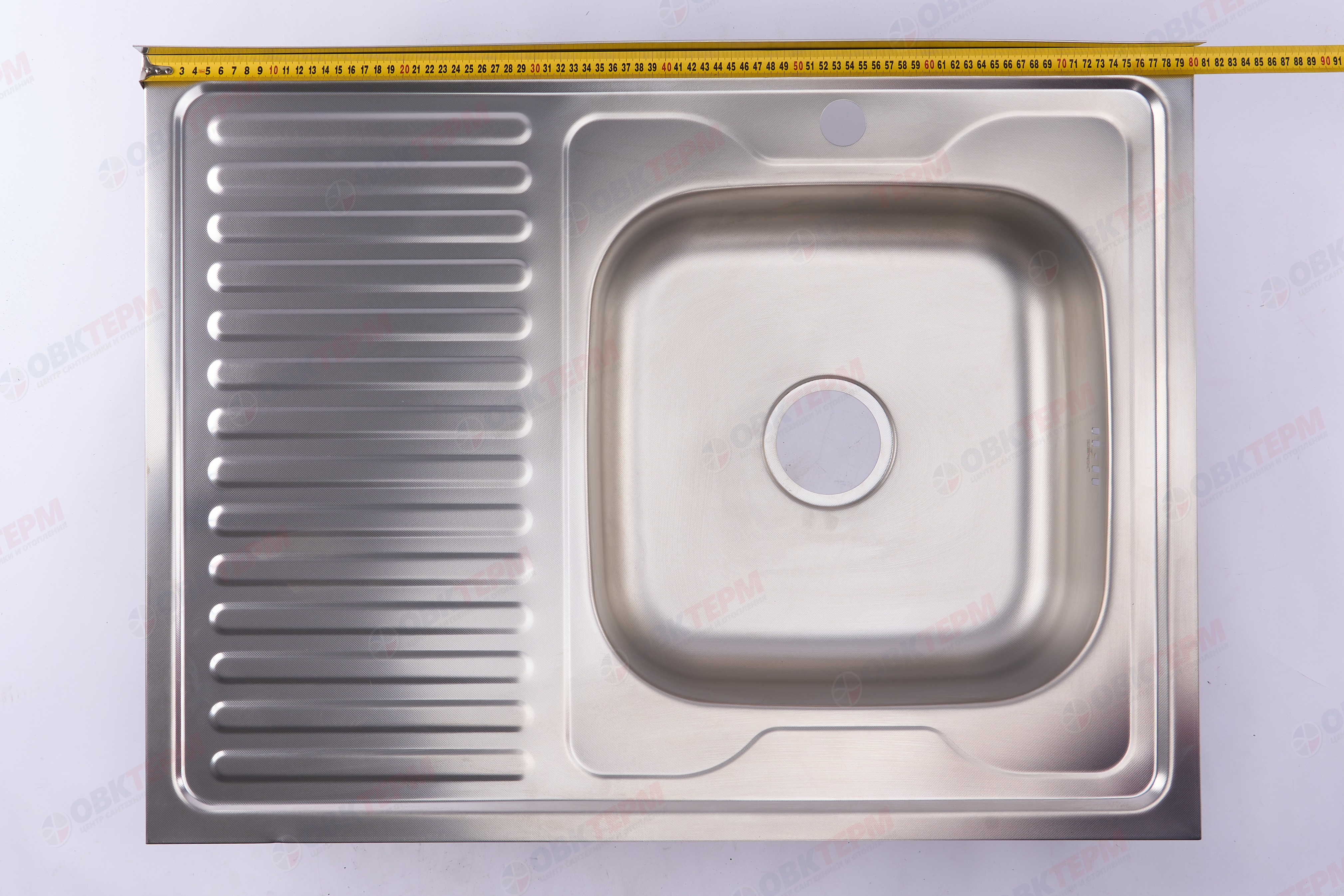 ZERIX мойка Z8060R-06-160MD (micro decor) НАКЛАДНАЯ \ с сифоном (10шт/ящ) - миниатюра №9