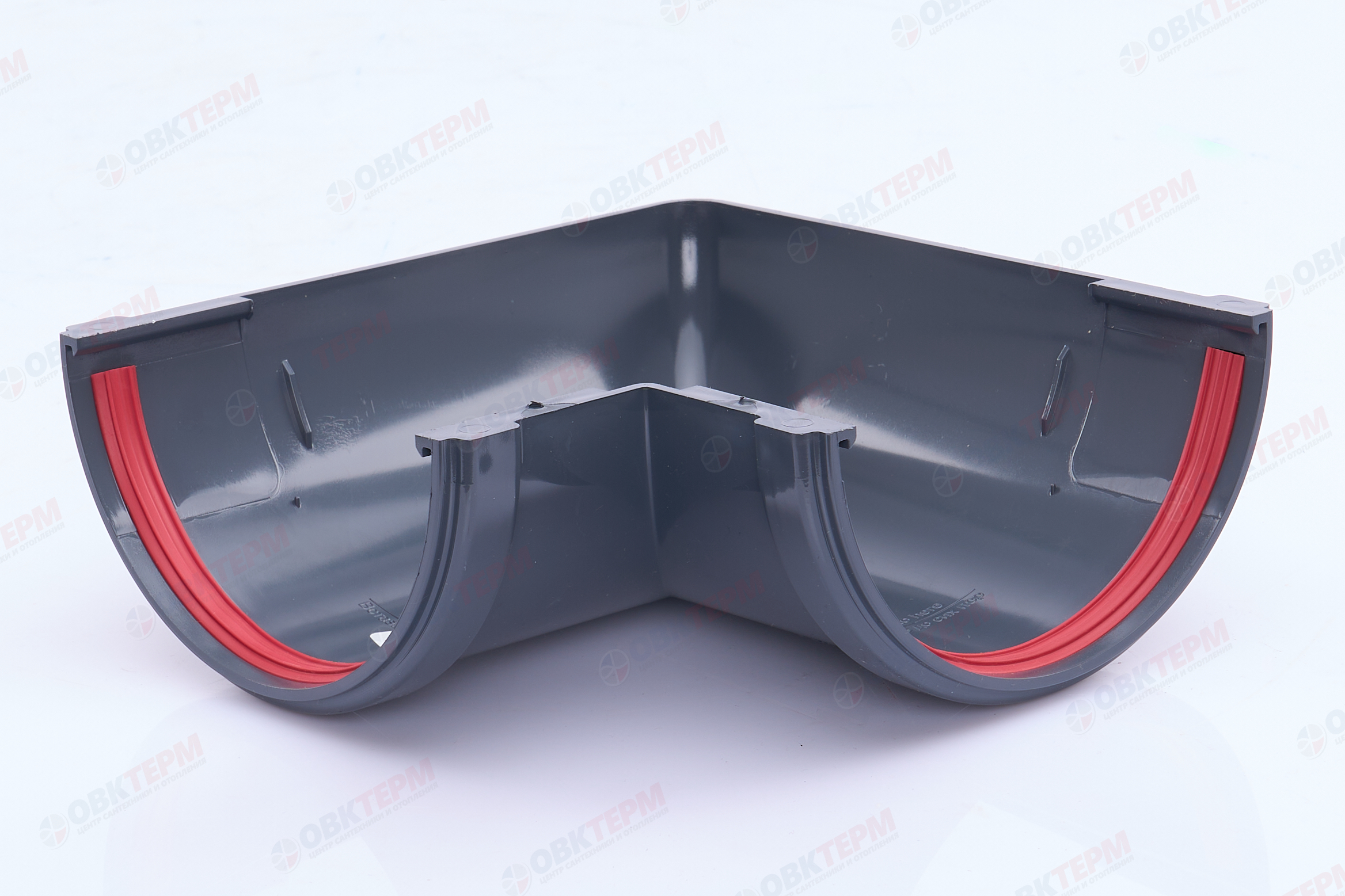 Угол желоба 90 град.Классика 120 ПВХ Grand Line графит (RAL 7024) (уп. 24шт) - Изображение №2