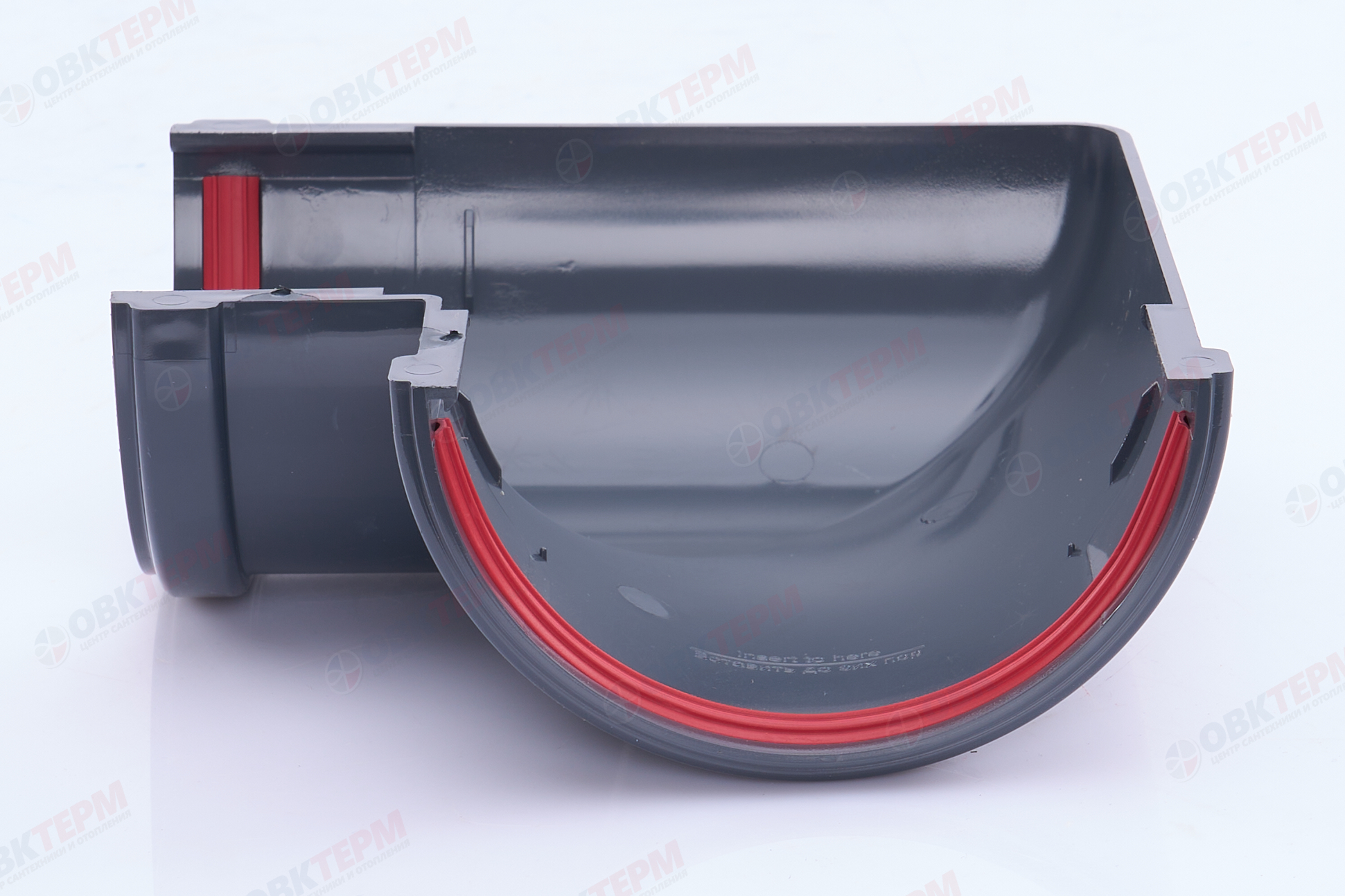 Угол желоба 90 град.Классика 120 ПВХ Grand Line графит (RAL 7024) (уп. 24шт) - Изображение №4