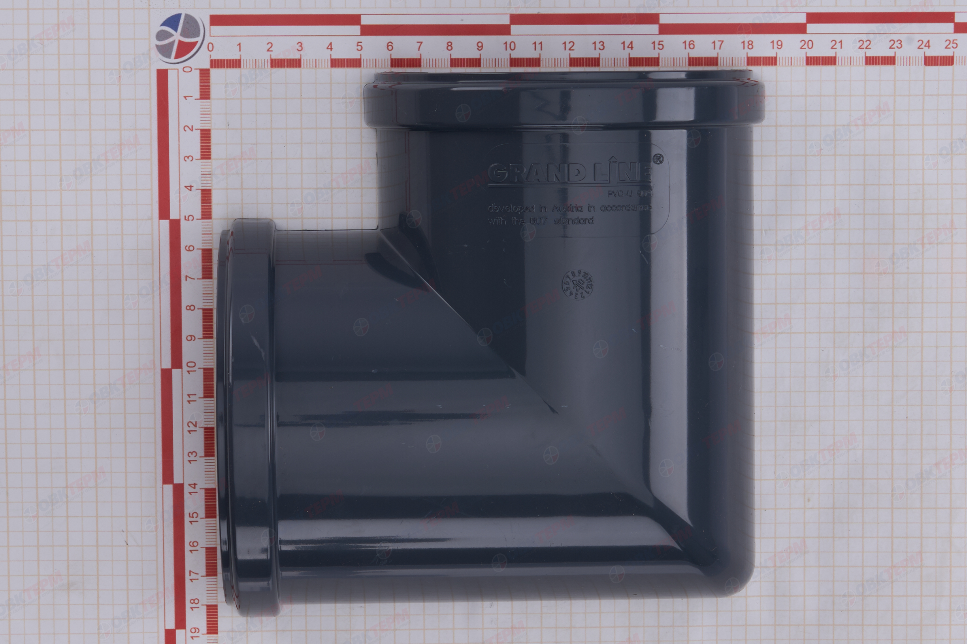 Угол желоба 90 град.Классика 120 ПВХ Grand Line графит (RAL 7024) (уп. 24шт) - Изображение №5
