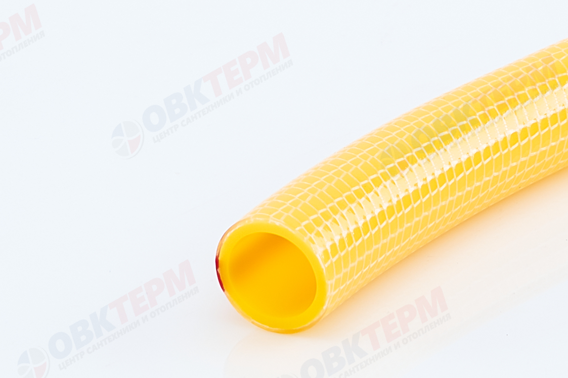 Шланг поливочный ПВХ "Horke" силикон желтый с красной полосой армир. 3-х слойный 1/2 (25 м) - Изображение №3