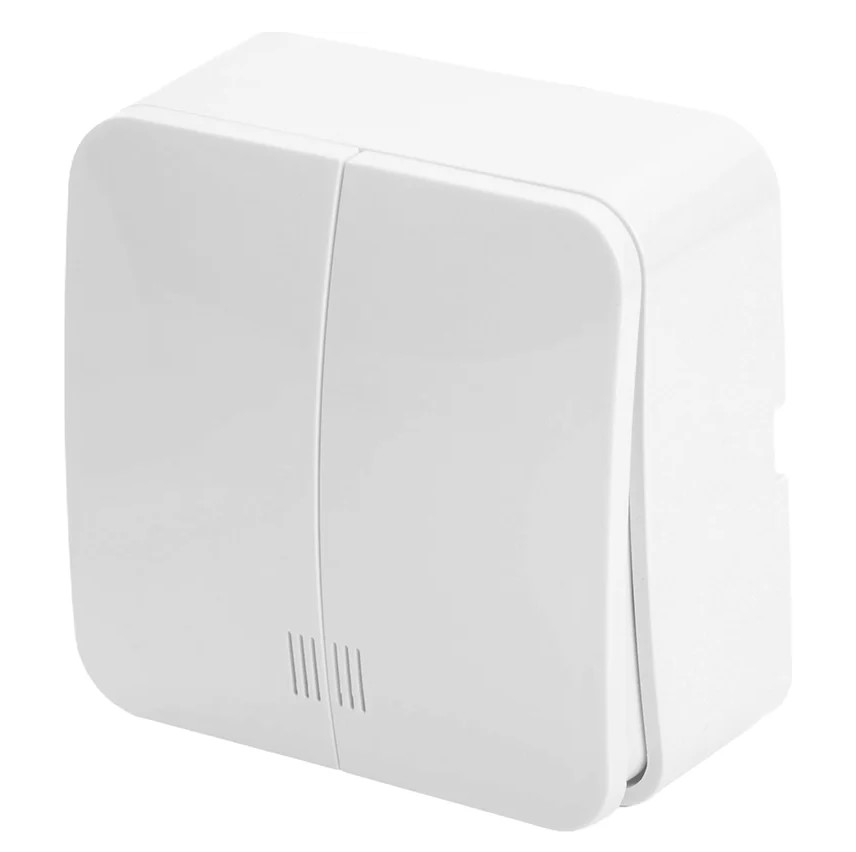 Выключатель открытой установки 2-клавишный с индикатором , 250В, 10А, IP20, серия София, белый, MSW1 - Изображение №1