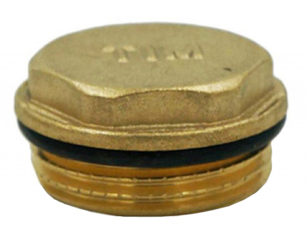 Заглушка       1/2" Н с уплот.кольцом латунь       TIM   (600/10) - изображение №1