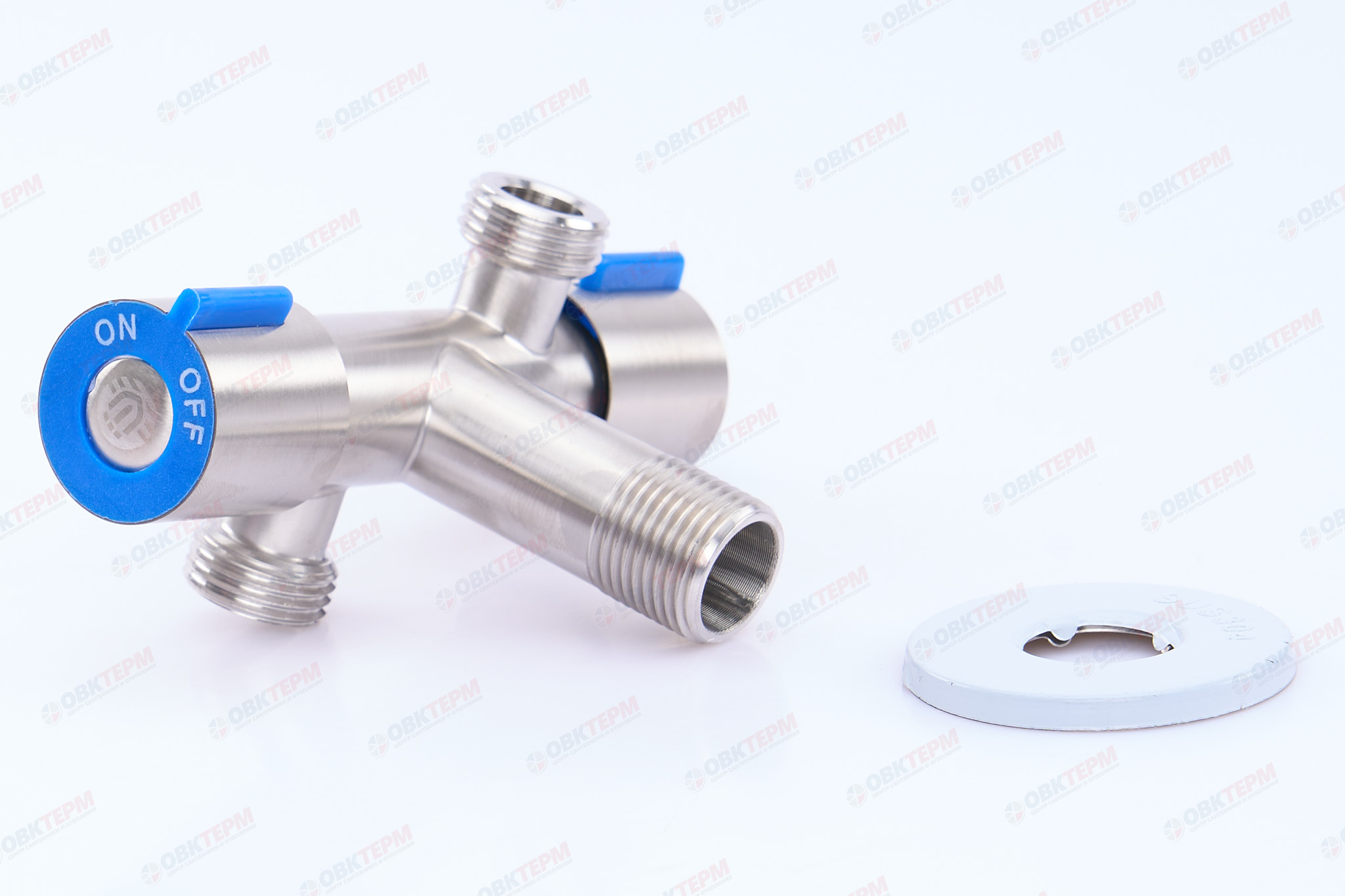 Кран для подкл. с/т приборов       TIM     1/2" - 1/2" - 1/2",   2 выхода в разные стороны    (30/1) - Изображение №2