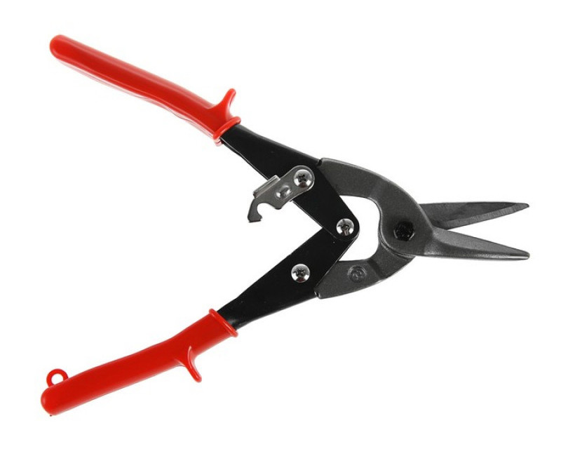 Ножницы по металлу Korvus  250 мм (прямые) резинопластик рук - Изображение №1