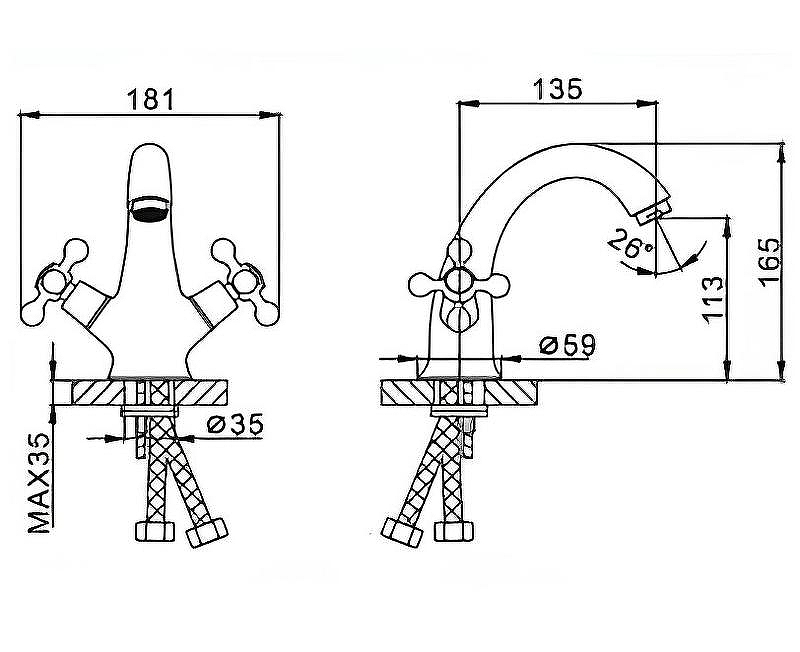 Смеситель д/раковины F1019 хром FRAР - Изображение №2