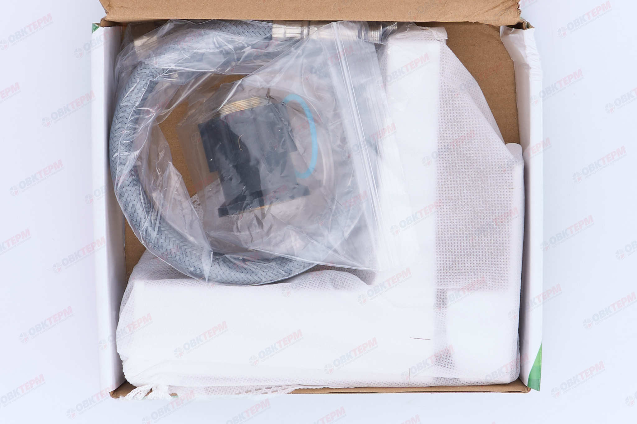 Смеситель д/умывальника PLAMIX KUBUS-001 SET White (с подводкой) (20 шт/ящ) - Изображение №5