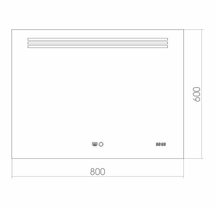 Зеркало 60*80 "GEMMA"   (с сенсорным выкл., часы, подогрев, диммер) - Изображение №2