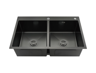 Мойка GAPPO GS8350-6 (0.8мм /коландер /черный/ 830x500x215mm) - Изображение №1