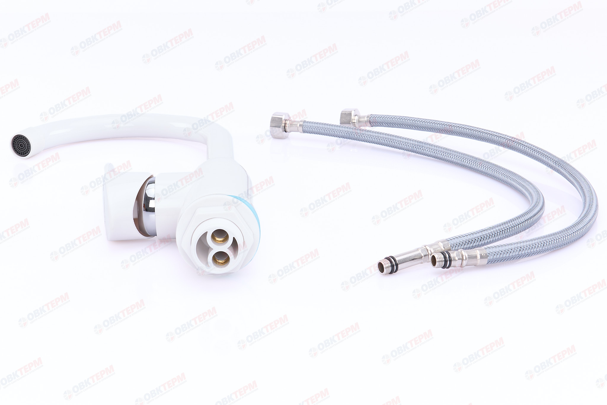 Смеситель д/кухни PLAMIX CEZAR-011-B SET White (с подводкой) (20 шт/ящ) - Изображение №4