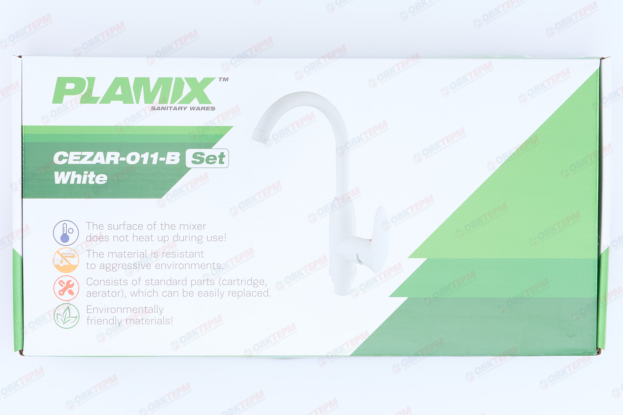 Смеситель д/кухни PLAMIX CEZAR-011-B SET White (с подводкой) (20 шт/ящ) - миниатюра №6