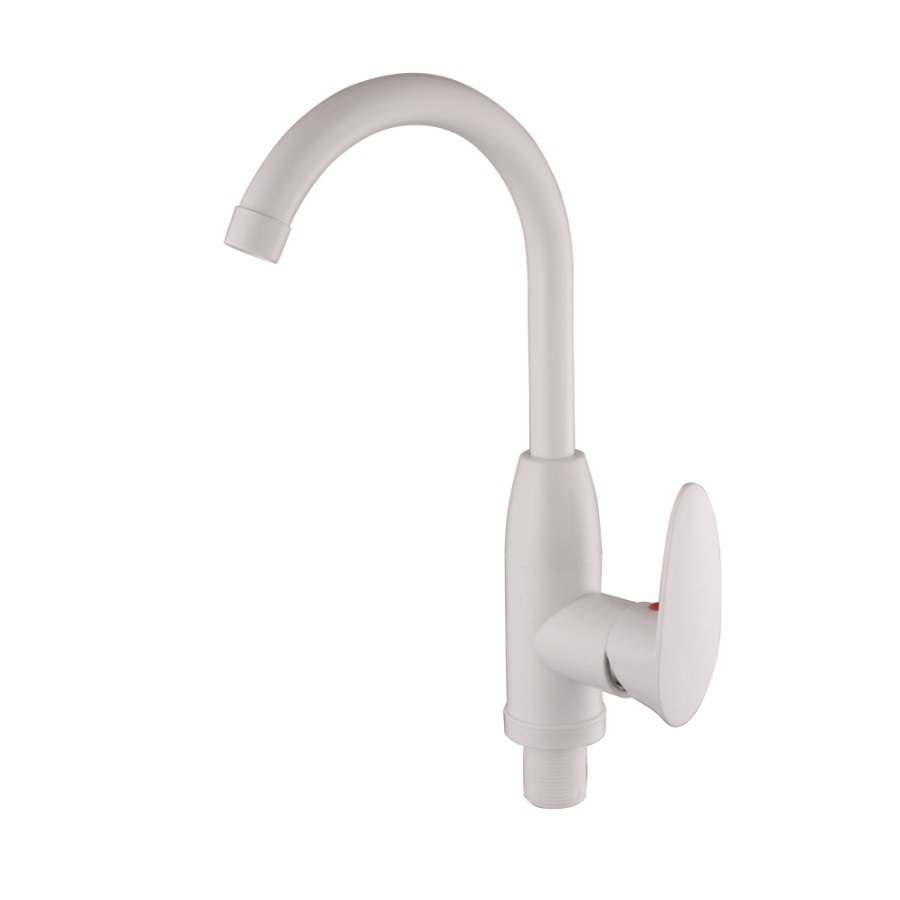 Смеситель д/кухни PLAMIX CEZAR-011-B SET White (с подводкой) (20 шт/ящ) - Изображение №1