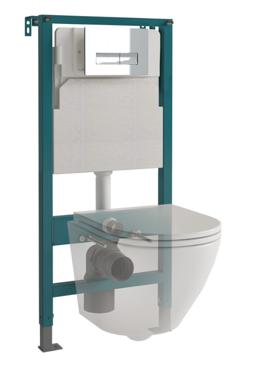 Кнопка смыва EvaGold 04, пластик овал хром для инсталляции EvaGold 400 и EvaGold 500 - Изображение №1