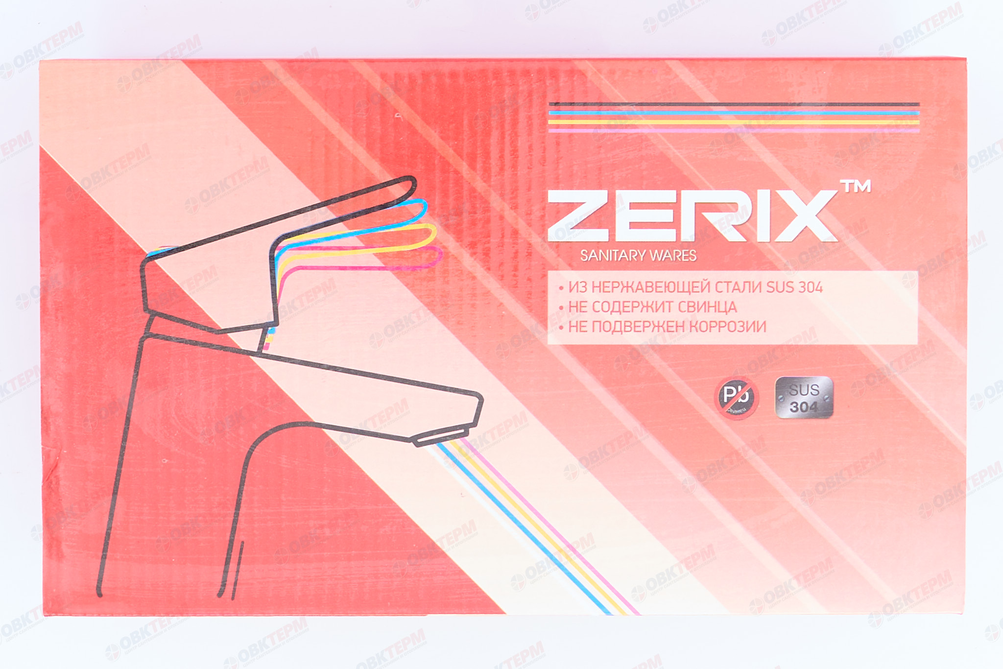 Смеситель д/ванны короткий нерж/сталь ZERIX SUS-009 (EURO)  12 шт/ящ - миниатюра №5