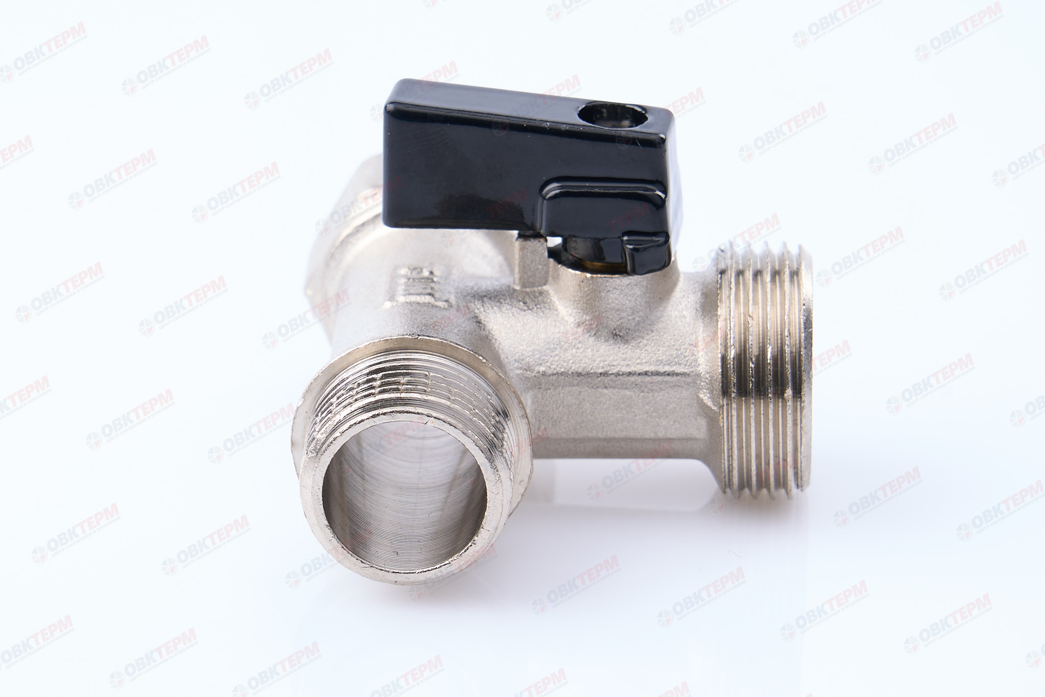 Кран  проходной для стир.машины   TIM   1/2" - 3/4" - 1/2" никел. Standart (100/25) - Изображение №5