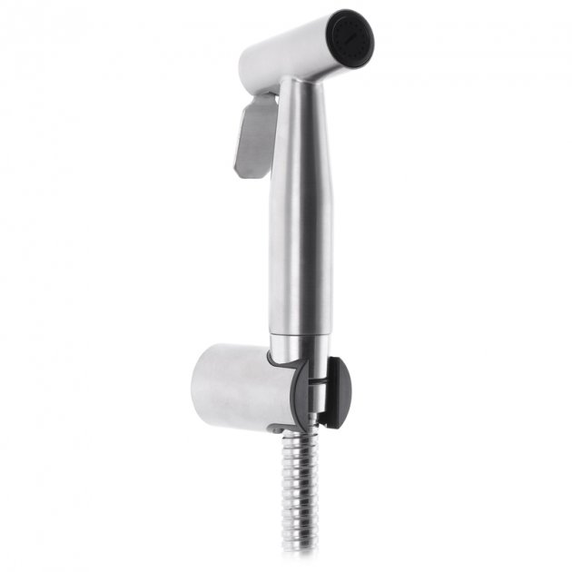 ZERIX BIDET SET-007 SUS Душевой набор из нерж. стали SUS304 (шланг, лейка, кронштейн) (40 шт/ящ) - Изображение №1