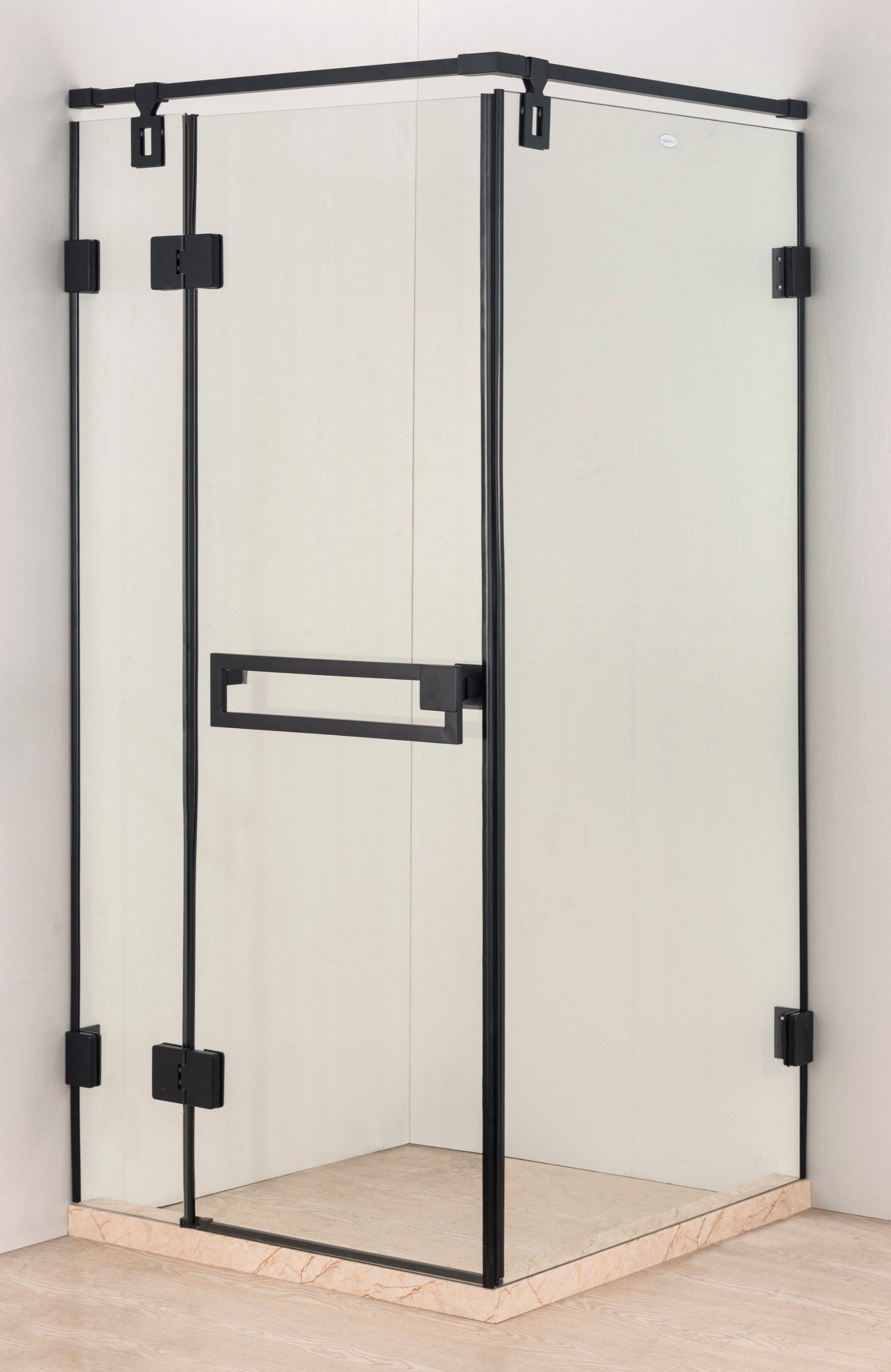 Душевое ограждение ATRIZE-1029 / 23 100*100*200 черные петли (стекло 8 мм) (1 место) - Изображение №1