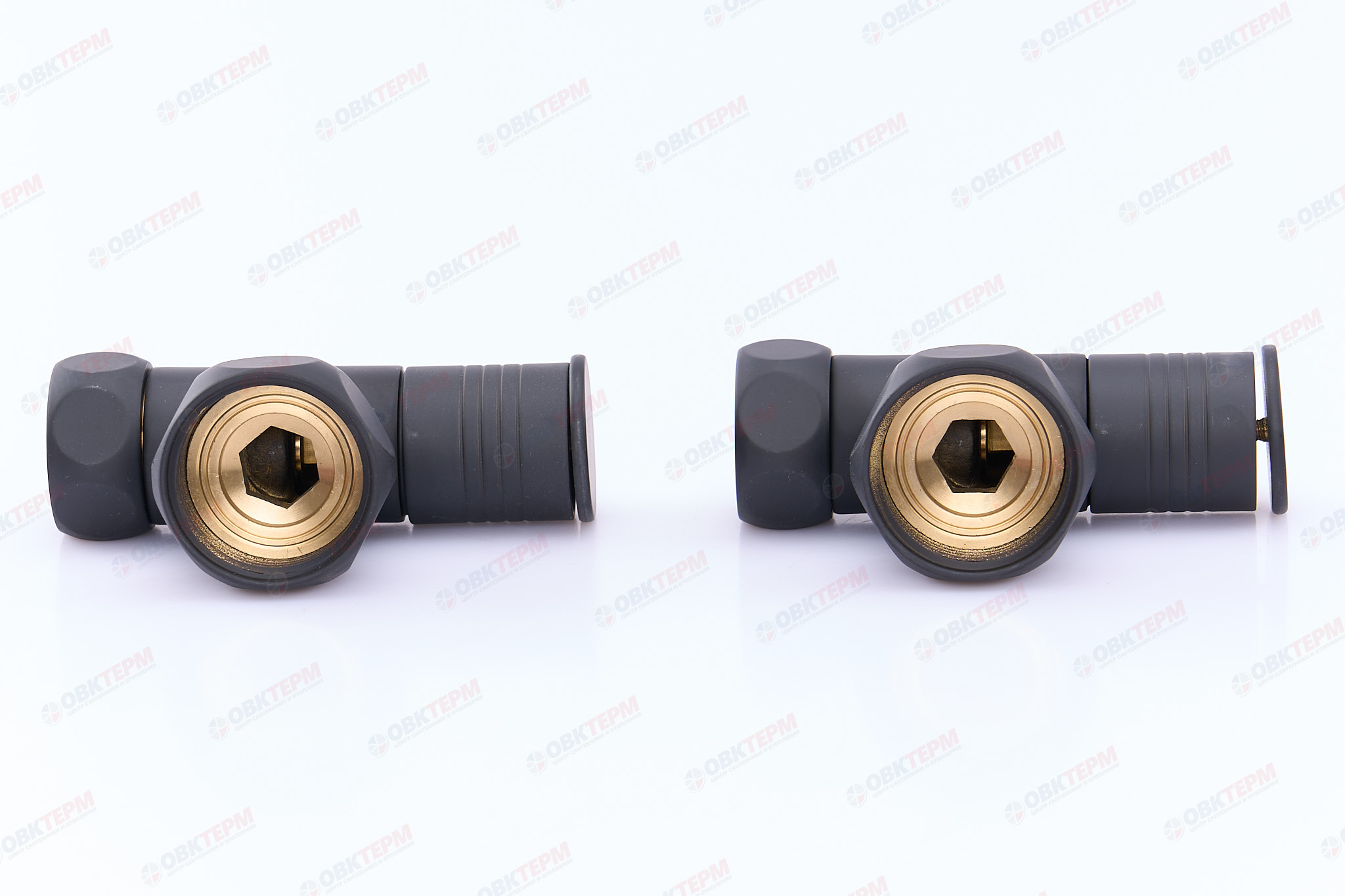 Кран  вентильный  с американкой   TIM   1"В - 3/4"В  угловой, круглый,черный   (1пара/20ящ) - Изображение №4