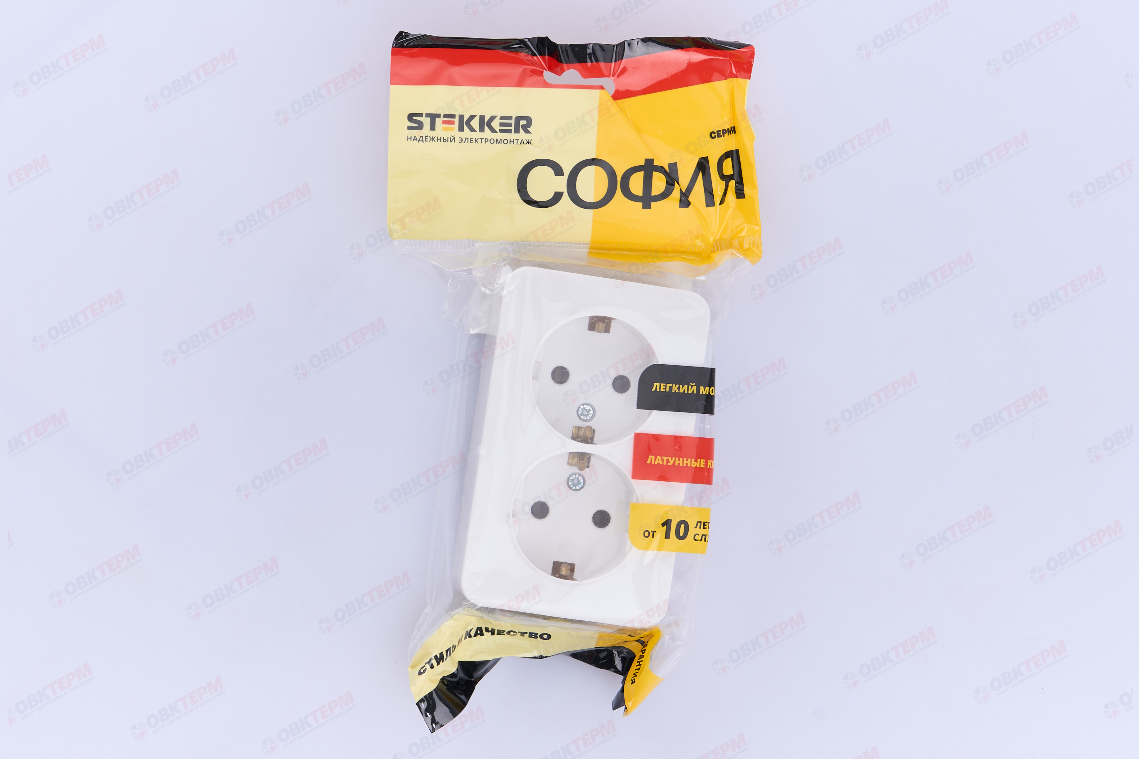 Розетка 2-местная с/з открытой установки, 250В, 16А, IP20, серия София, белый, MST16-12-01 - миниатюра №6