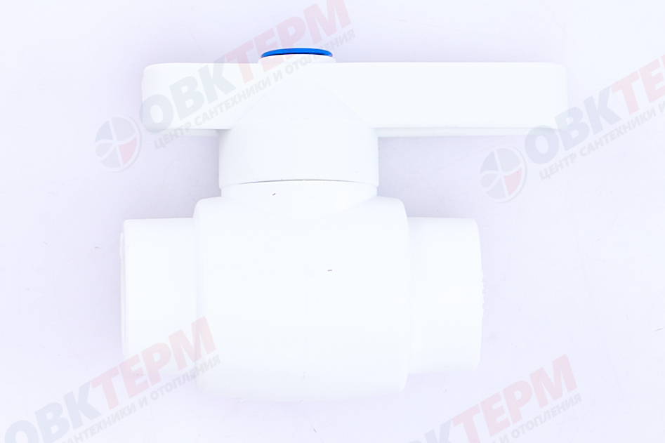 Кран пластиковый шаровый  20  (латунный  шар)  стандарт  БЕЛЫЙ PP-R   (RTP)    (60/1) - Изображение №2