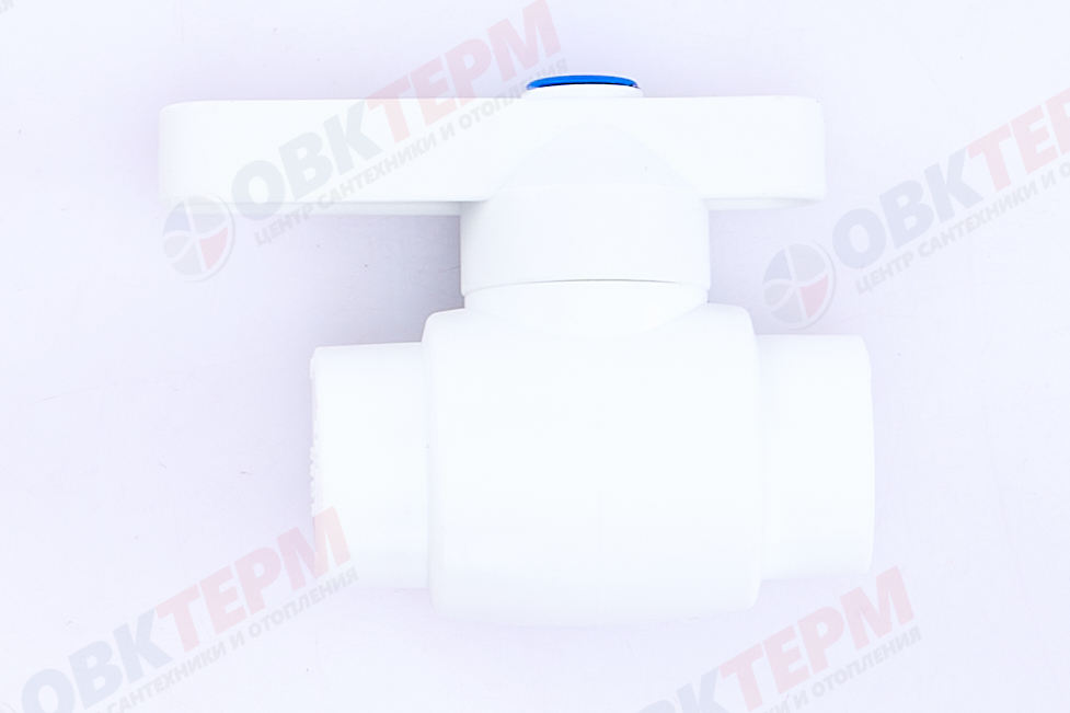 Кран пластиковый шаровый  20  (латунный  шар)  стандарт  БЕЛЫЙ PP-R   (RTP)    (60/1) - Изображение №3