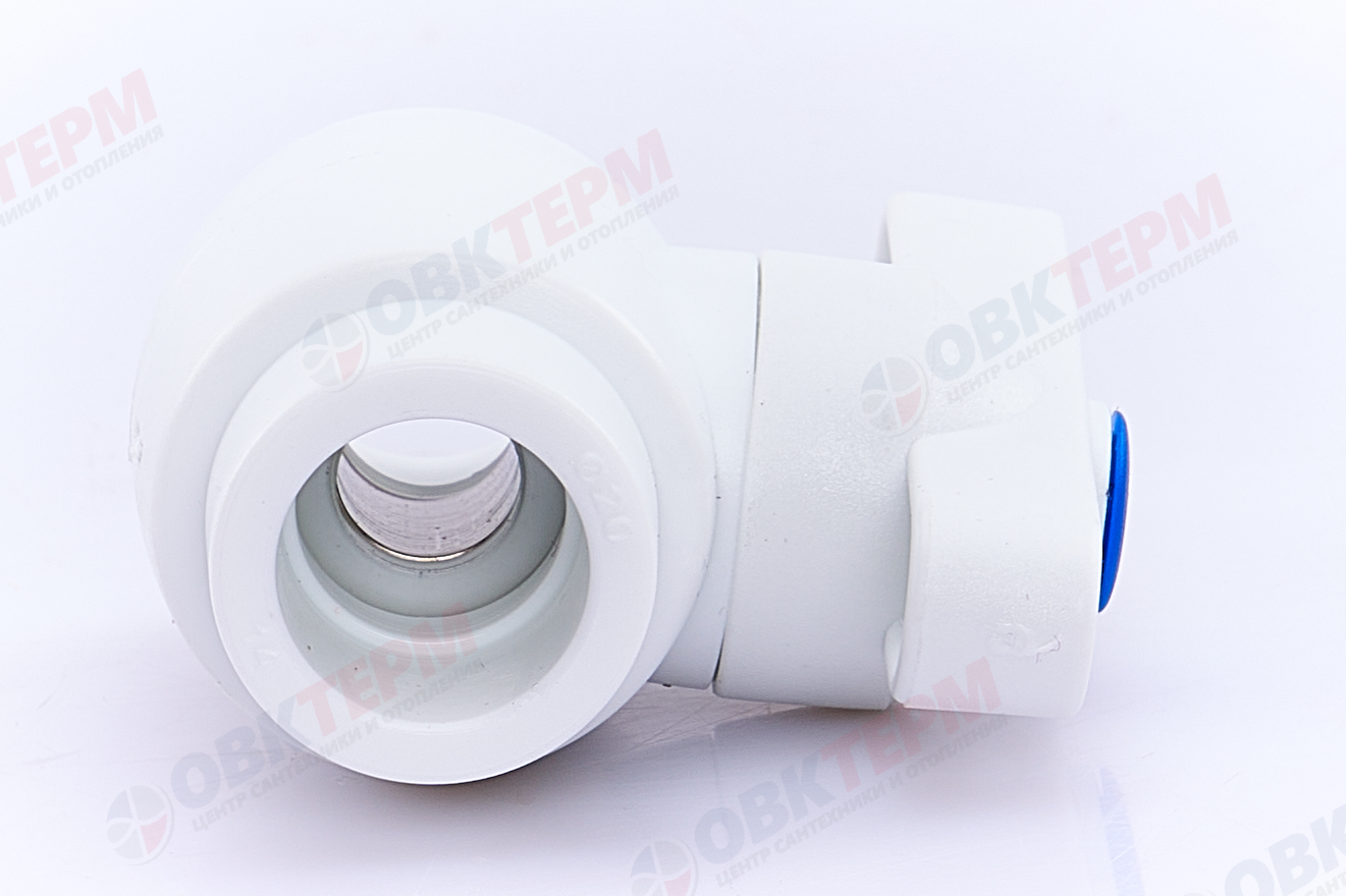 Кран пластиковый шаровый  20  (латунный  шар)  стандарт  БЕЛЫЙ PP-R   (RTP)    (60/1) - миниатюра №6