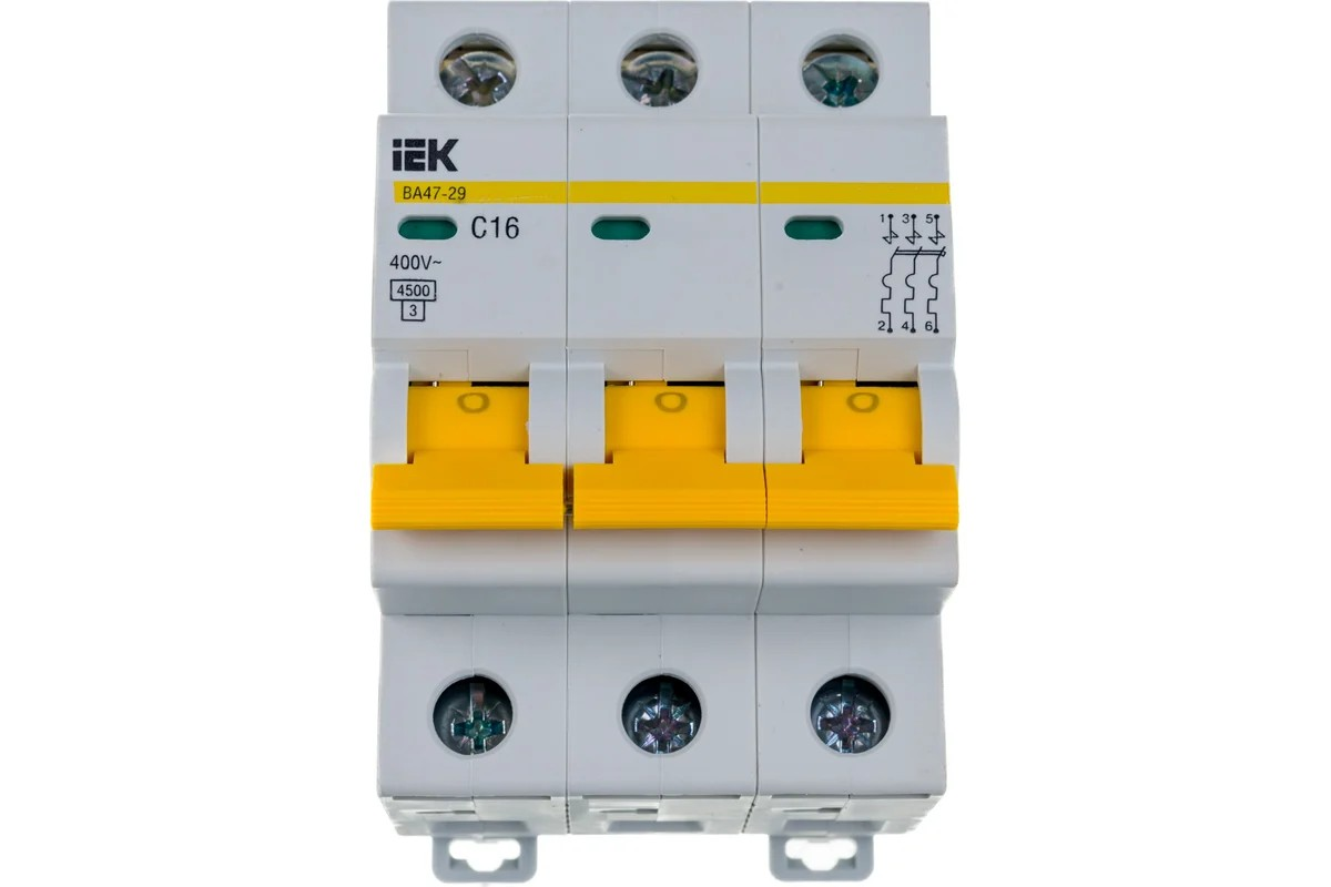 Выключатель автоматический модульный 3п C 16А 4.5кА ВА47-29 KARAT IEK - миниатюра №6