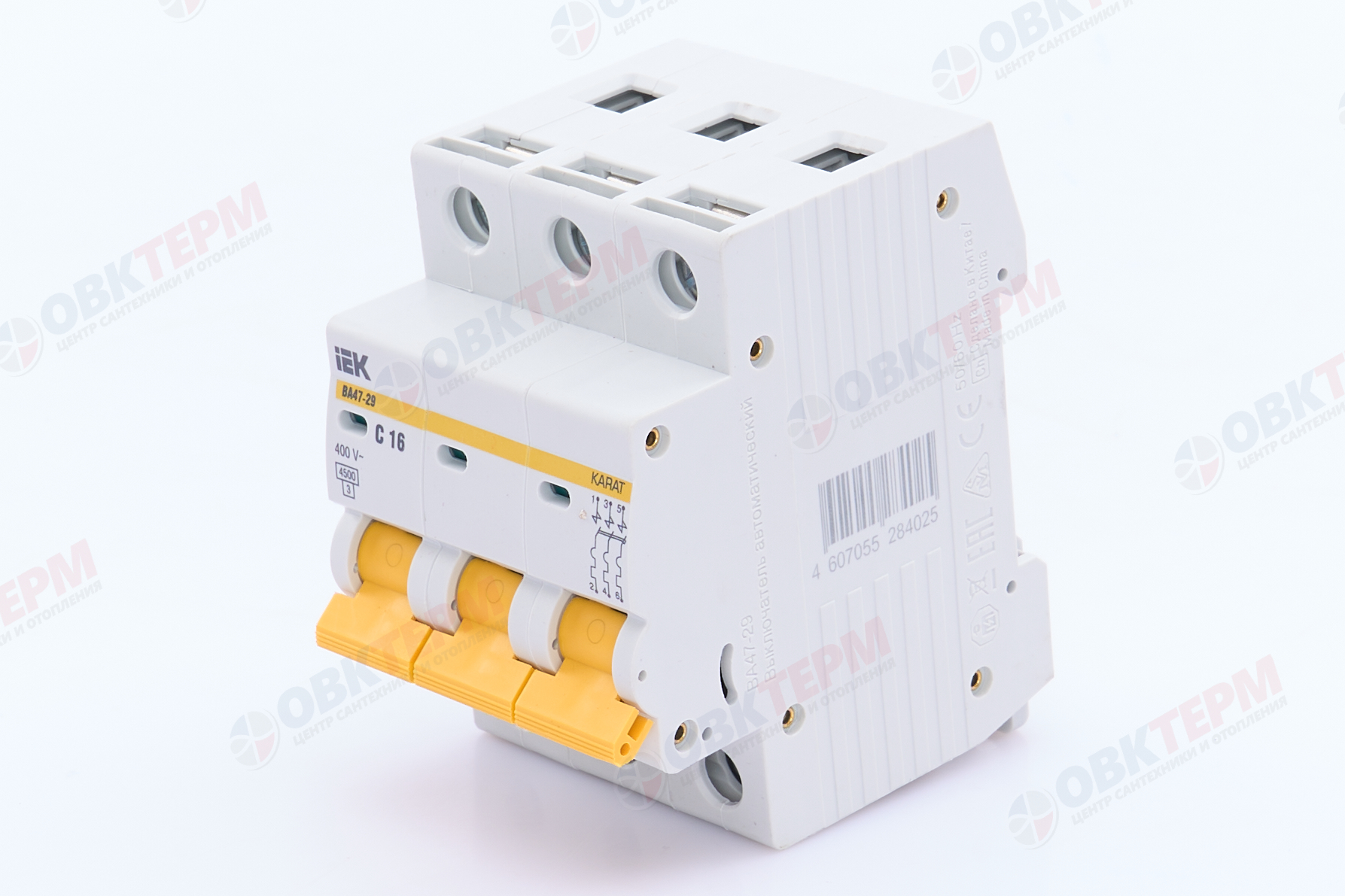 Выключатель автоматический модульный 3п C 16А 4.5кА ВА47-29 KARAT IEK - Изображение №2