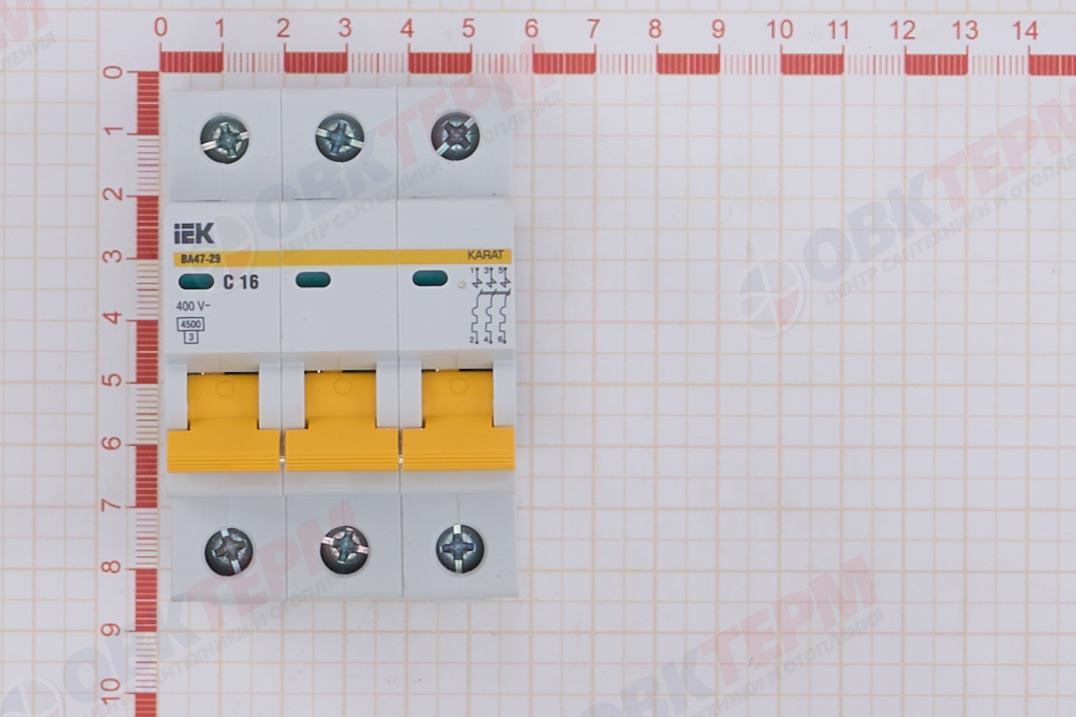 Выключатель автоматический модульный 3п C 16А 4.5кА ВА47-29 KARAT IEK - миниатюра №12