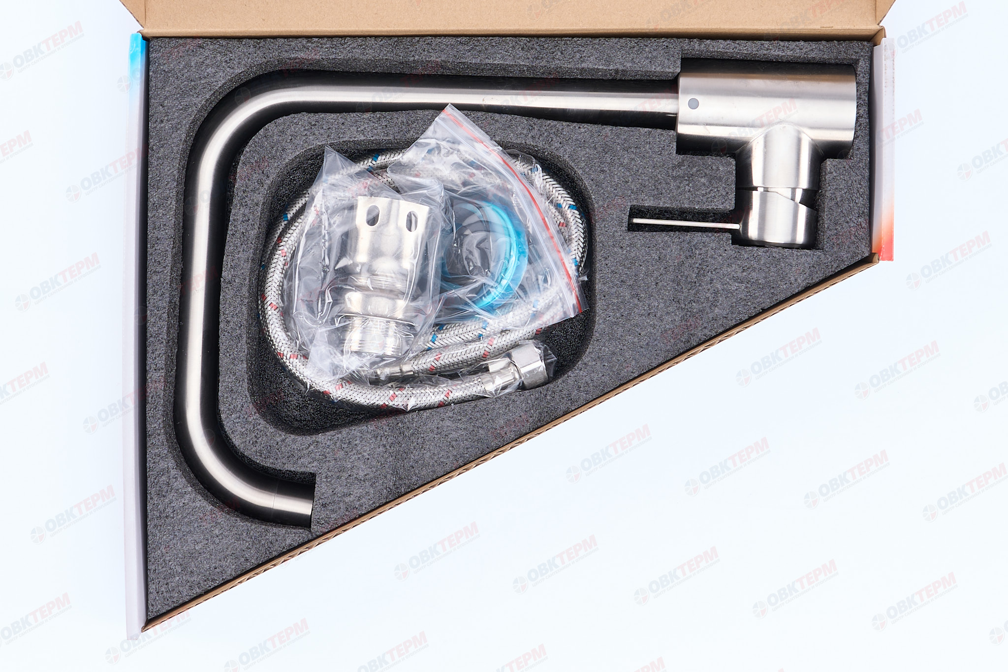 Смеситель д/кухни нерж/сталь MIXXUS FAN-011-G  (10 шт/ящ) - миниатюра №5