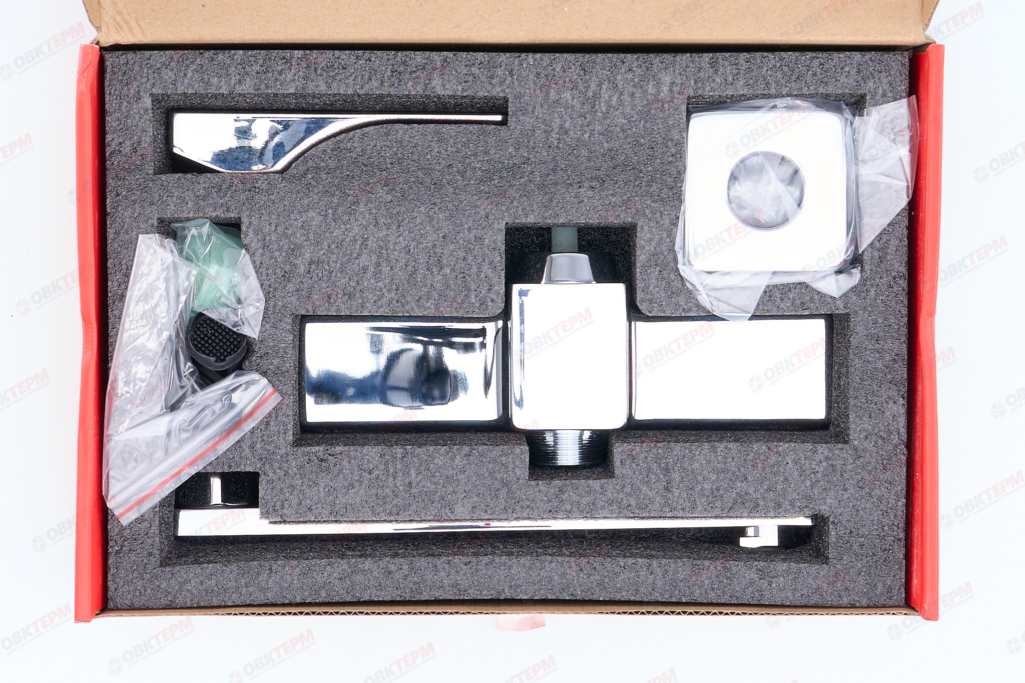 Смеситель д/кухни НАСТЕННЫЙ KOER KB-73010-01 /латунь /35мм (Цвет хром)  (8шт/ящ) - миниатюра №6