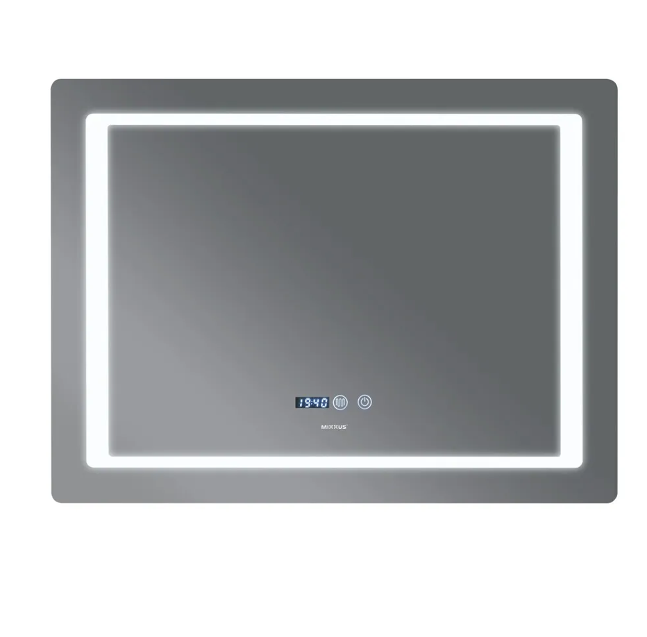 MIXXUS STYLE MR03-70x50 Зеркало с LED Touch, Anti-fog, димером, регулятором яркости, часами - Изображение №3