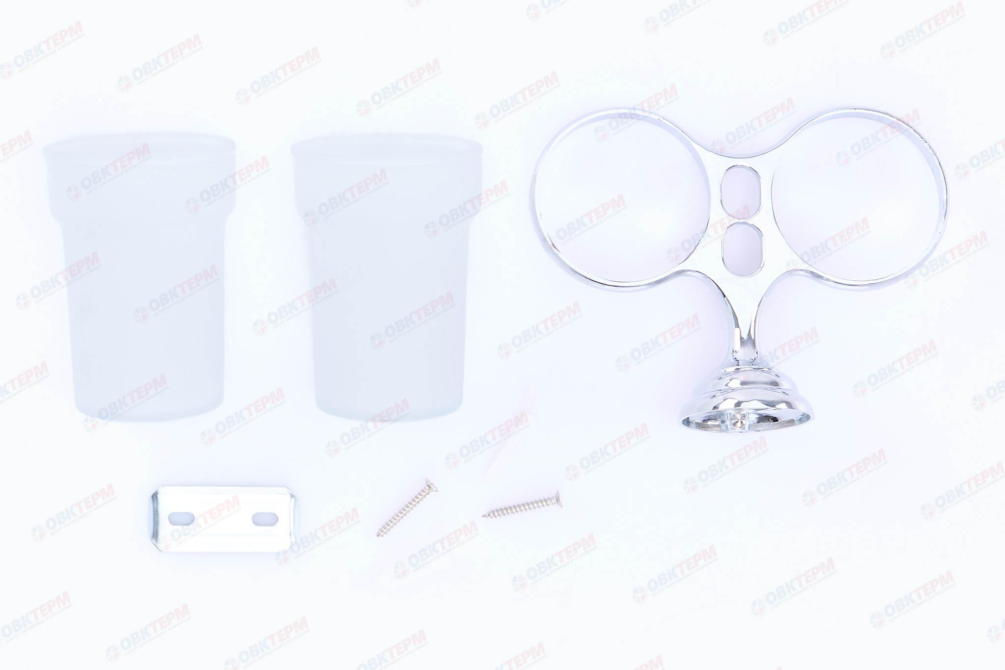 Держатель с 2-мя стаканами (стекло)  ZERIX Z1516 (LR1508)     (40 шт/ящ) - Изображение №3