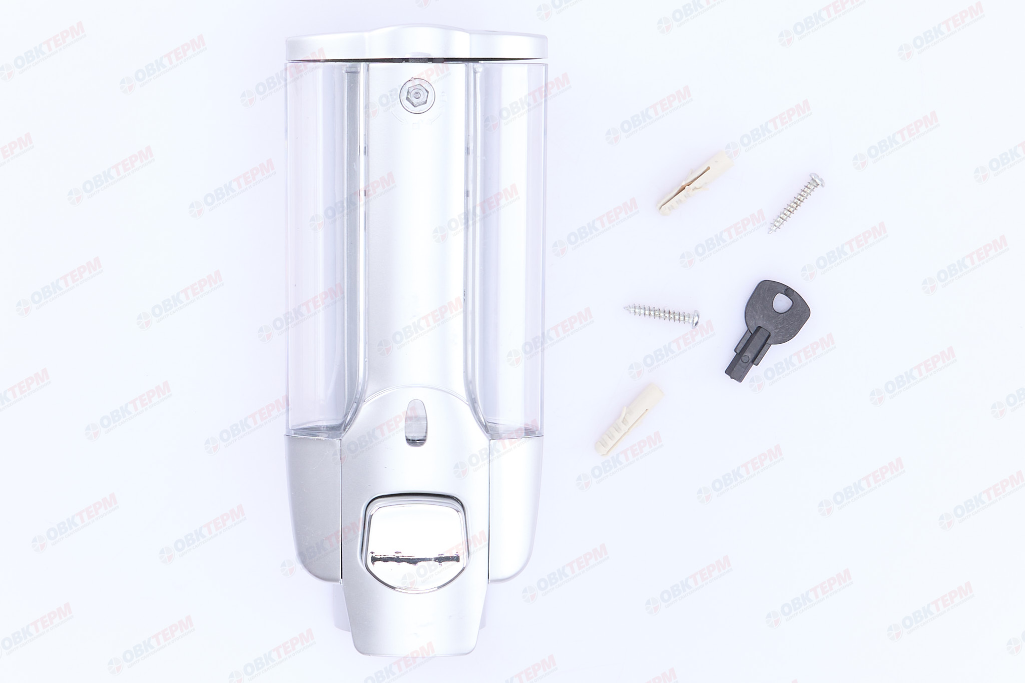 Дозатор жидкого мыла настенный (пластик, серый) 350 мл  ZERIX LR407   (40 шт/ящ) - Изображение №3