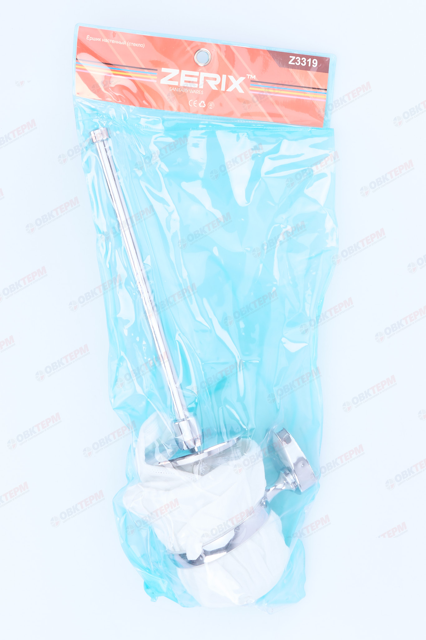 Ершик настенный с крышкой  (стекло)  ZERIX LR3310 (Z3319)  (40 шт/ящ) - Изображение №4