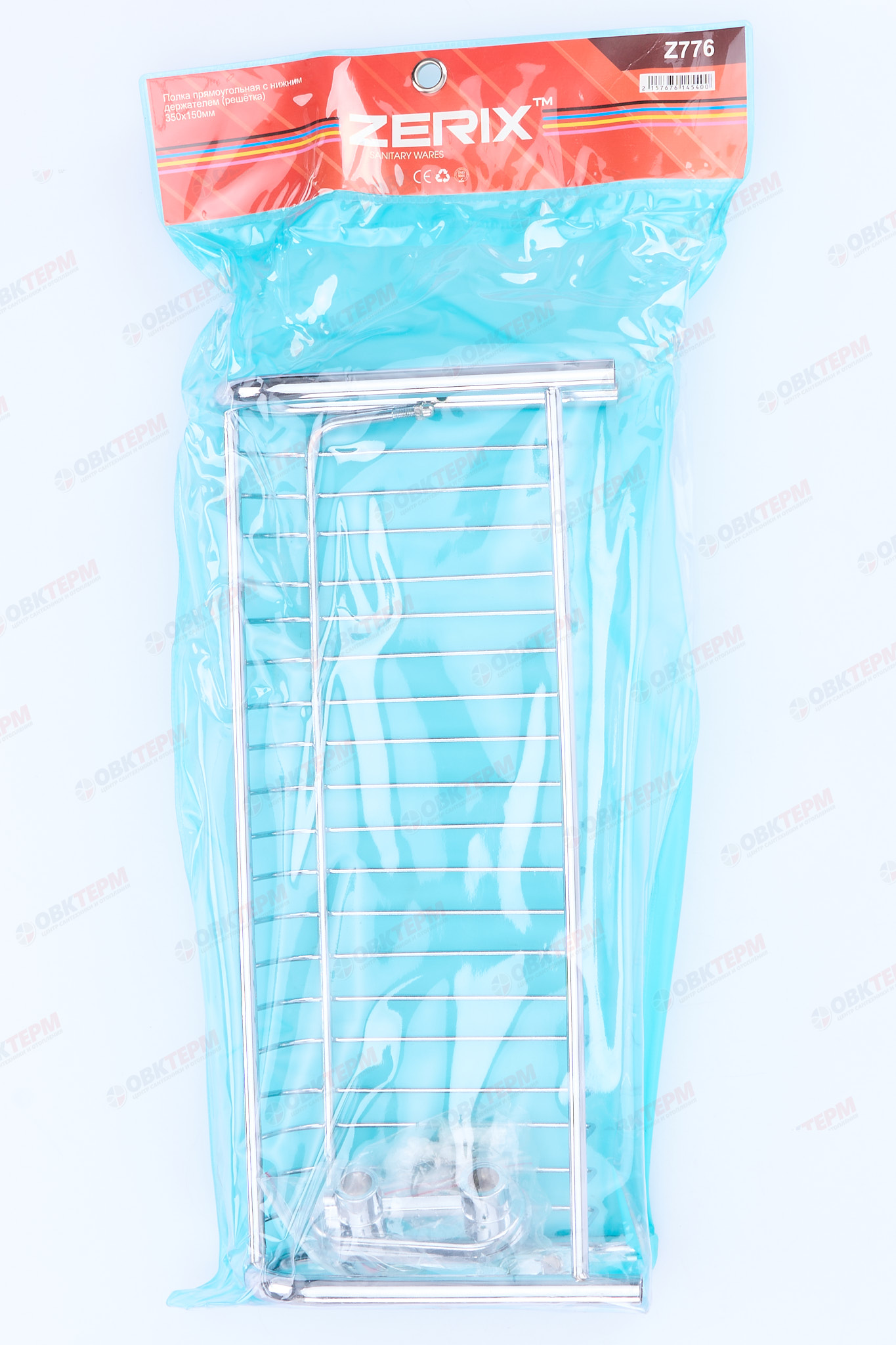 Полка прямоугольная с нижним держателем (решетка)  350х150мм   ZERIX LR336   (20 шт/ящ) - Изображение №5