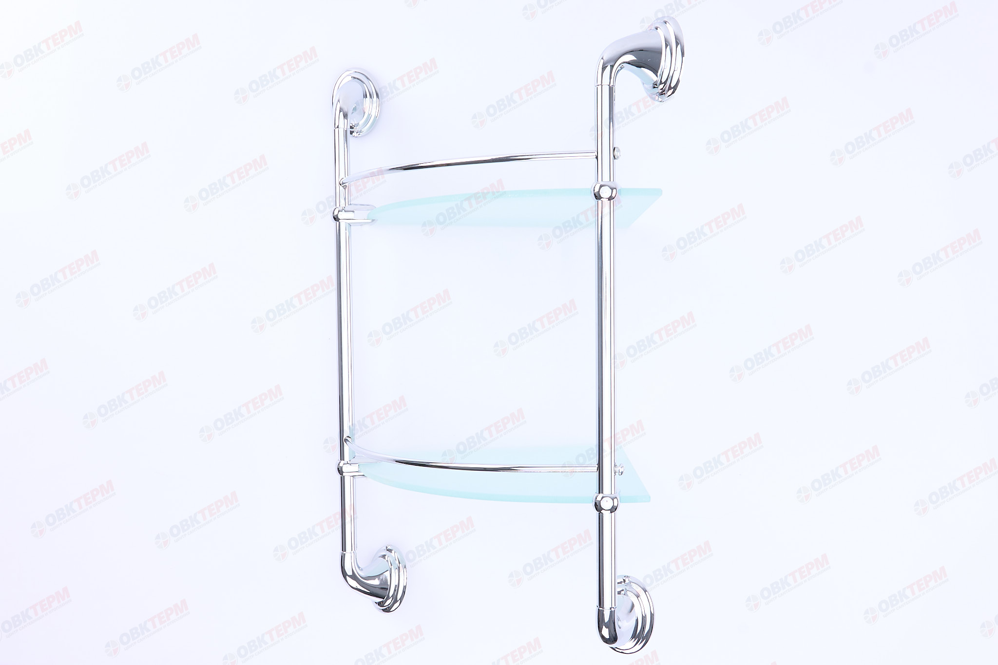 Полка угловая 2-ярусная (стекло)  250х250мм  ZERIX LR1507-2 (Z1517)   (10 шт/ящ) - миниатюра №2