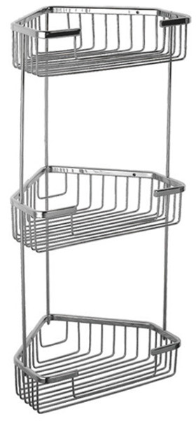 Полка угловая 3-ярусная (решетка)  250х250мм  ZERIX LR335-2 (Z775-3)   (10 шт/ящ) - Изображение №1