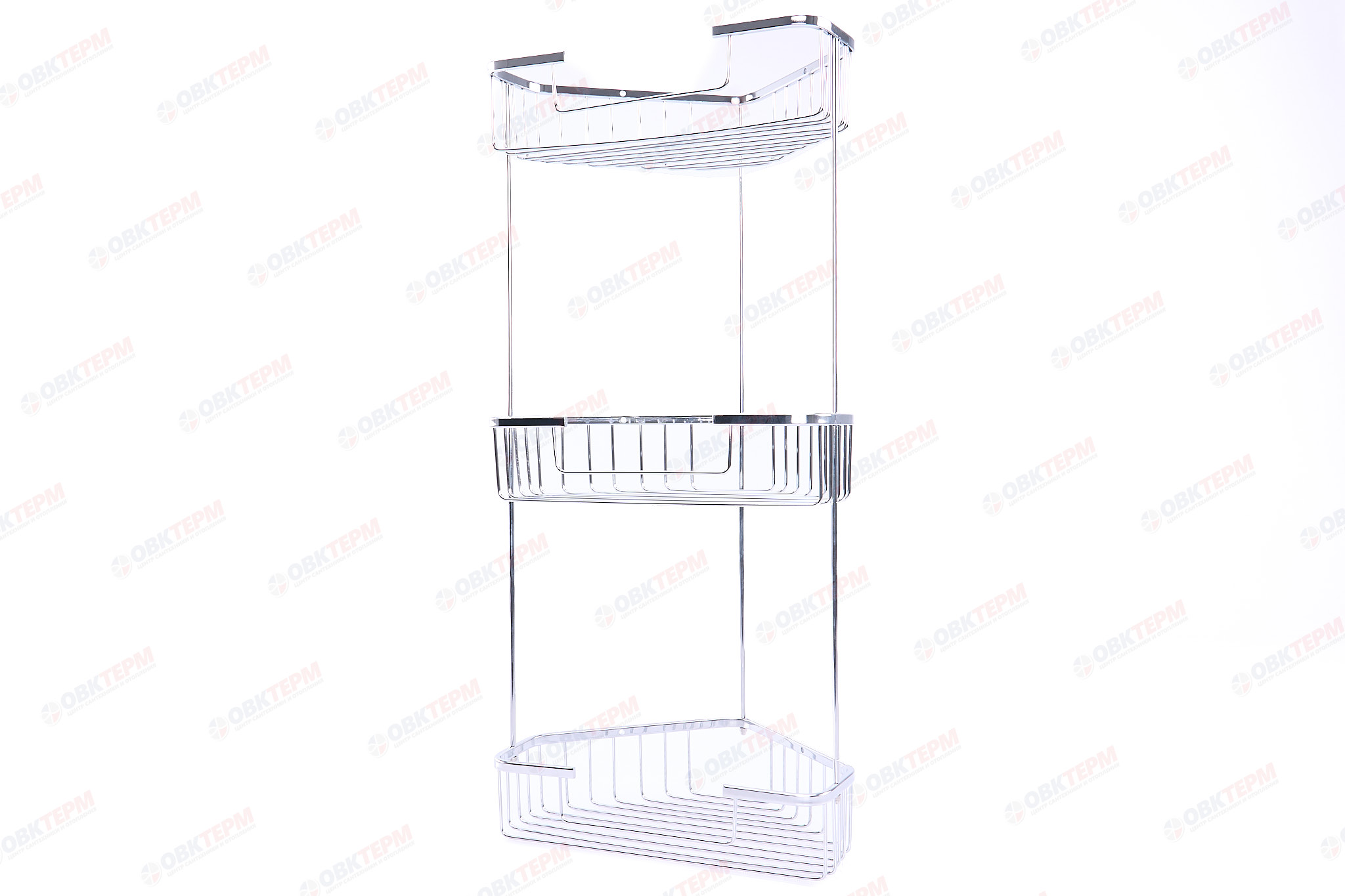 Полка угловая 3-ярусная (решетка)  250х250мм  ZERIX LR335-2 (Z775-3)   (10 шт/ящ) - Изображение №2