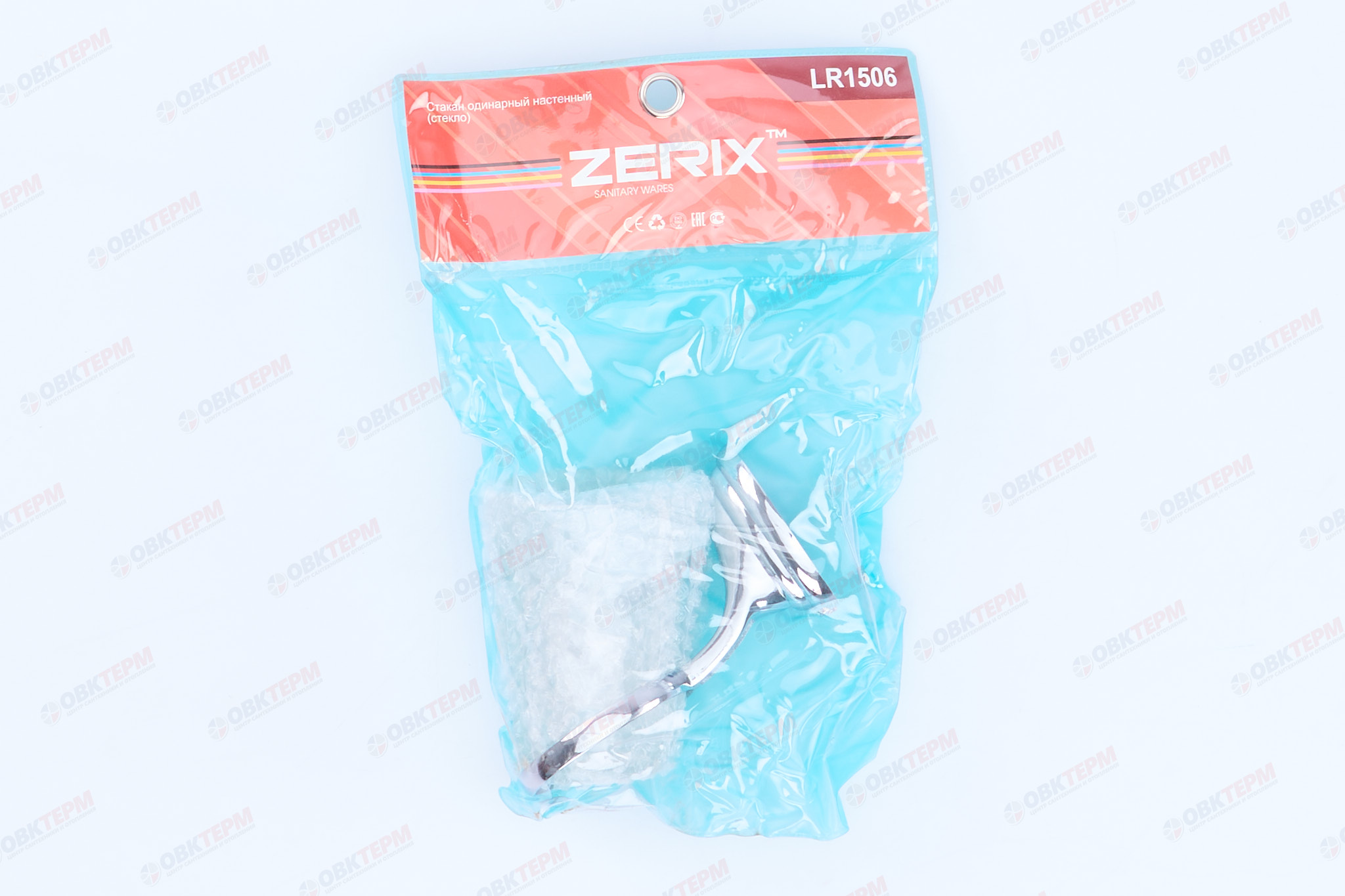 Стакан одинарный настенный  (стекло)  ZERIX LR1506 (Z1512)   (80 шт/ящ) - миниатюра №4