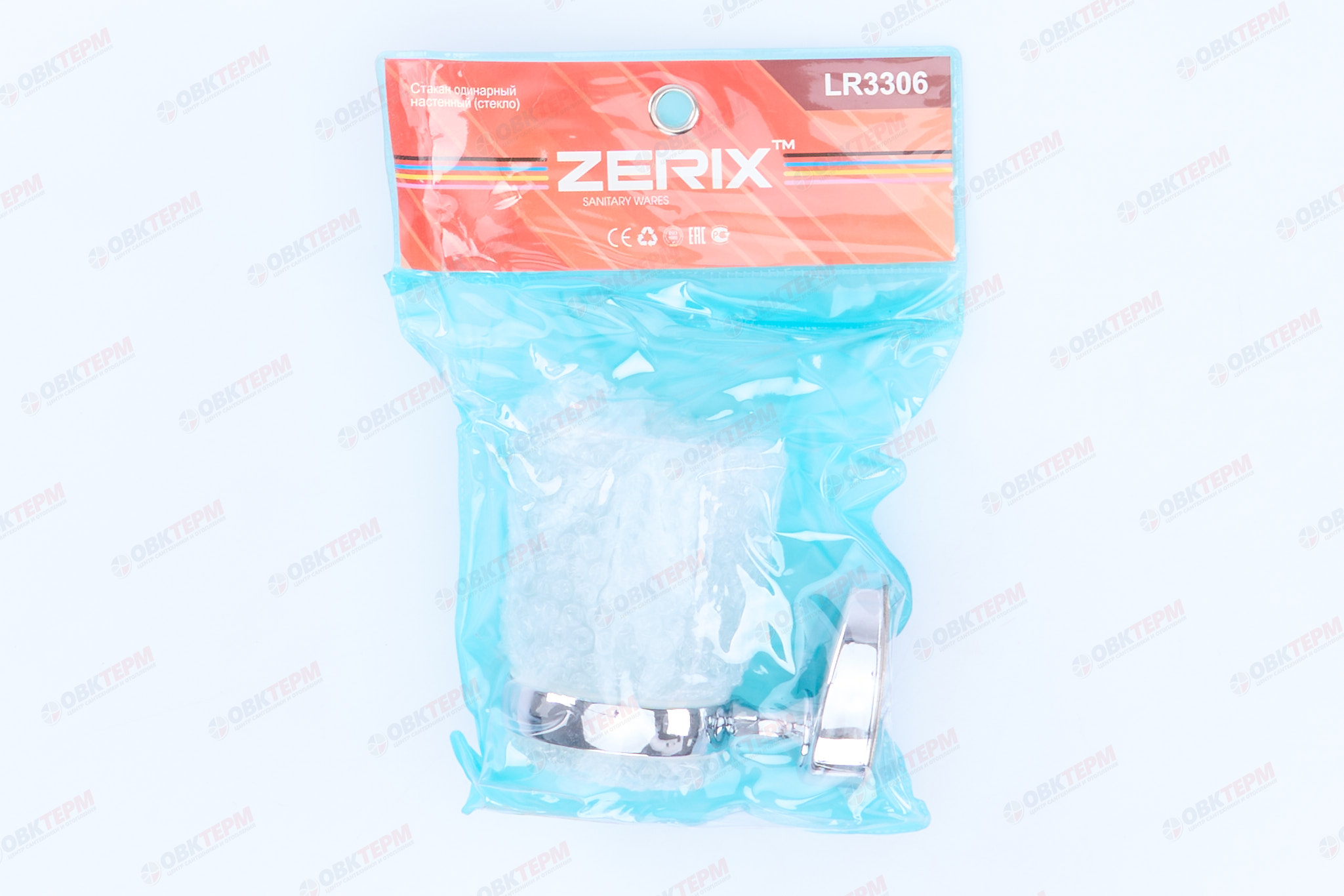 Стакан одинарный настенный  (стекло)  ZERIX  (Z3312)   LR3306    (80 шт/ящ) - миниатюра №3