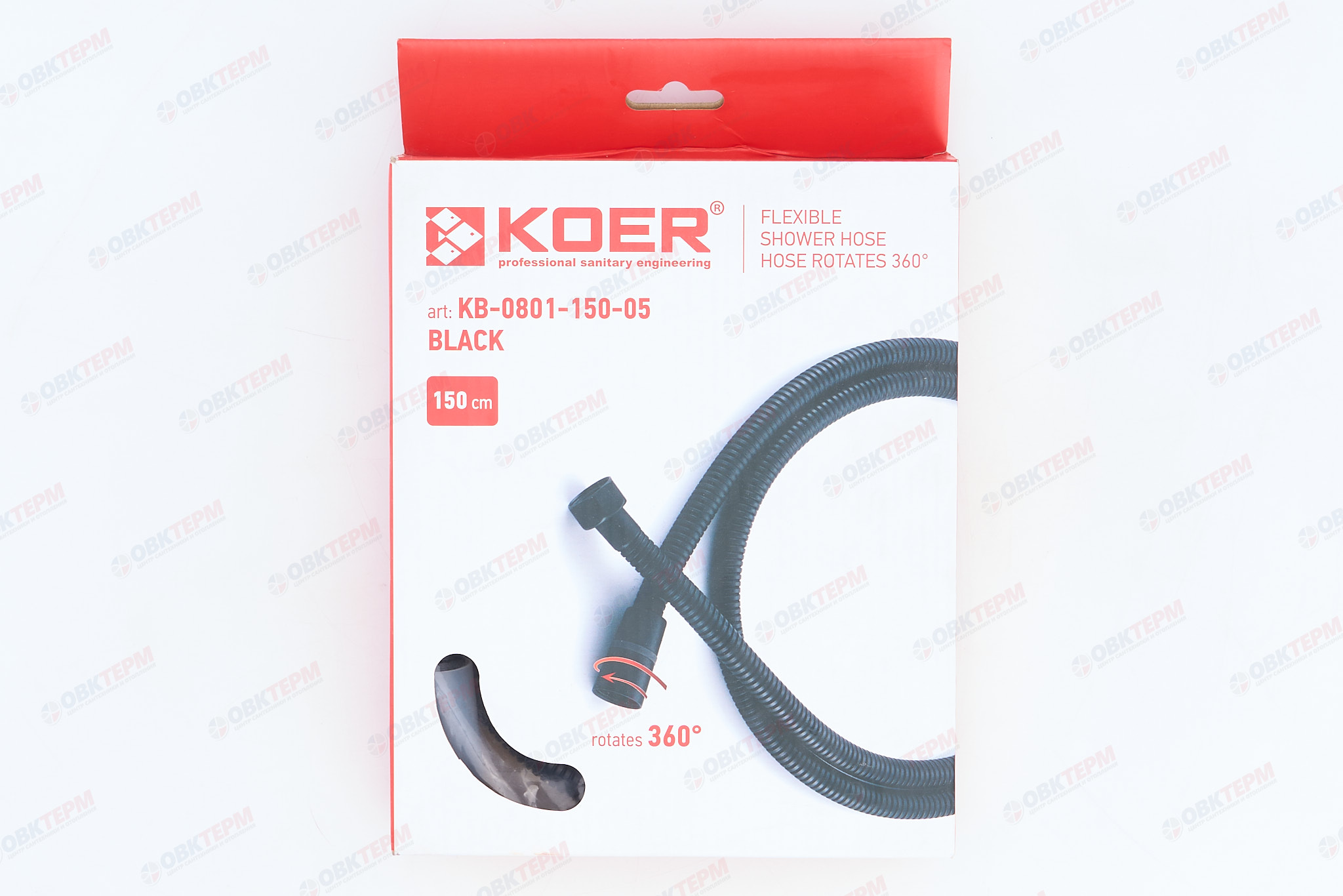 Шланг д/душа KOER KB-0801-150-05 оплетка нерж 150 см * (Цвет черный) (30 шт/ящ) - Изображение №3