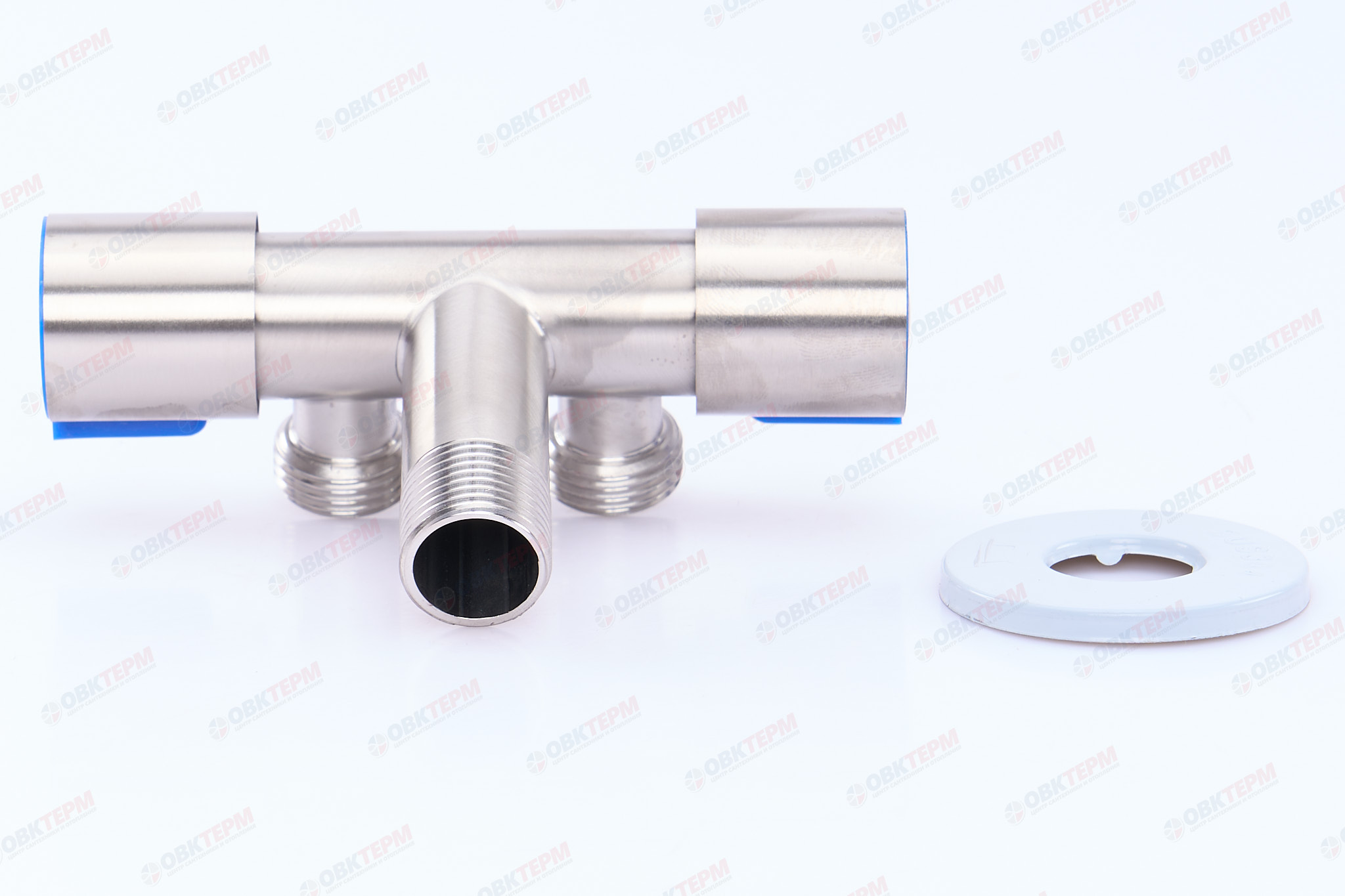 Кран для подкл. с/т приборов       TIM     1/2" - 1/2" - 1/2",   2 выхода в одну сторону    (30/1) - Изображение №3