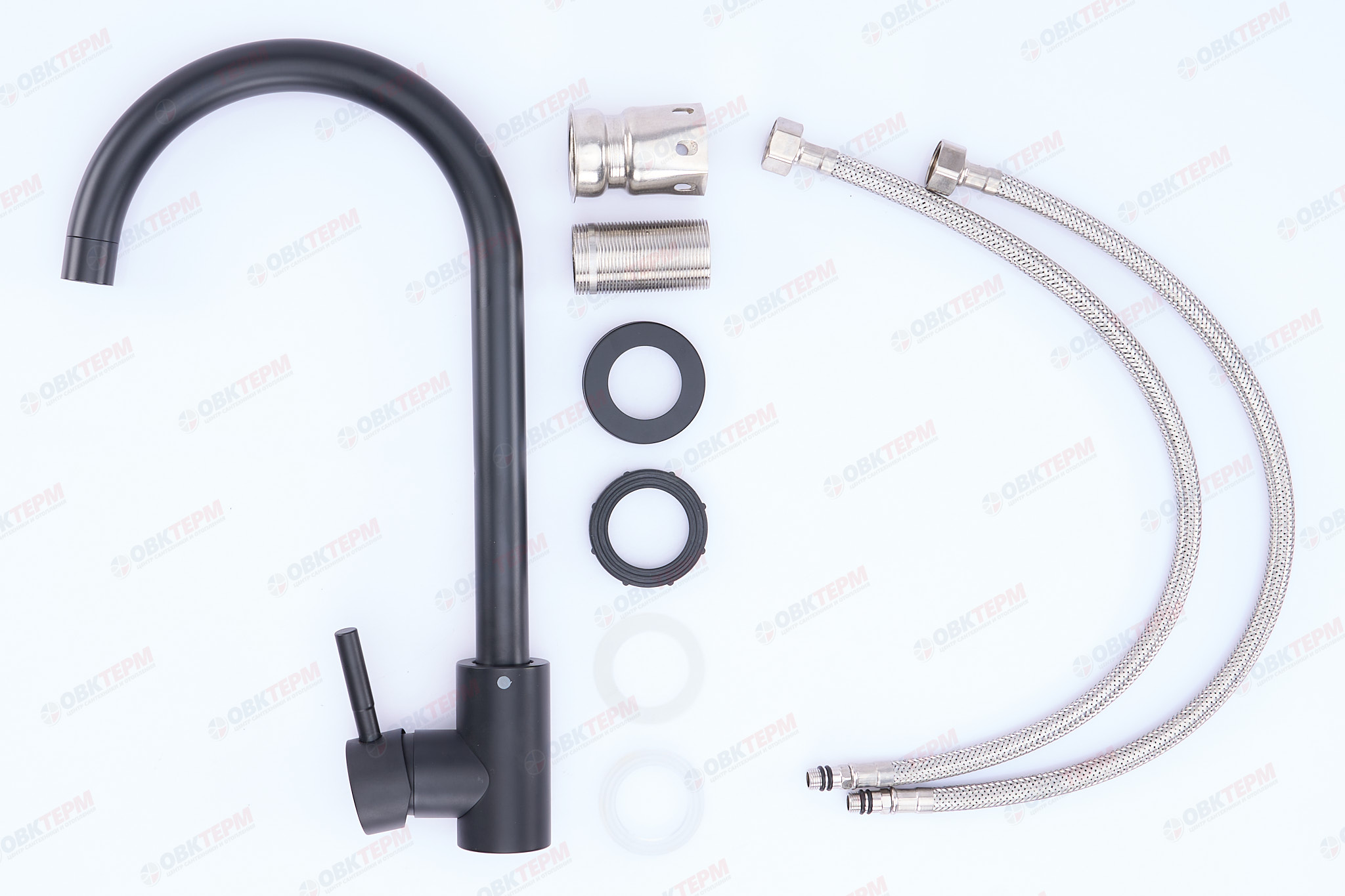 Смеситель д/кухни нерж/сталь CHAMPION SUS-011 BLACK SUS304 (10 шт/ящ) - Изображение №3