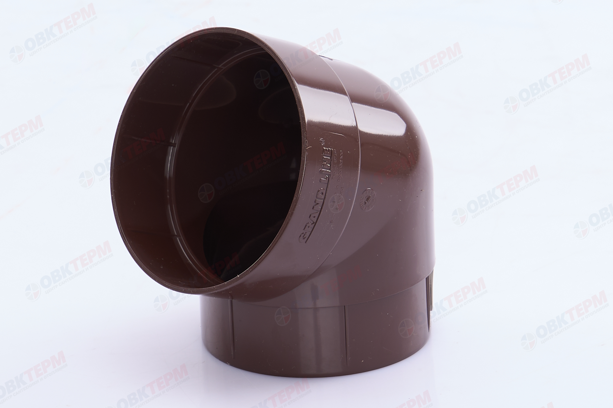 Колено трубы 67 град. ПВХ Grand Line шоколадное (RAL 8017) (уп. 36шт) - Изображение №2